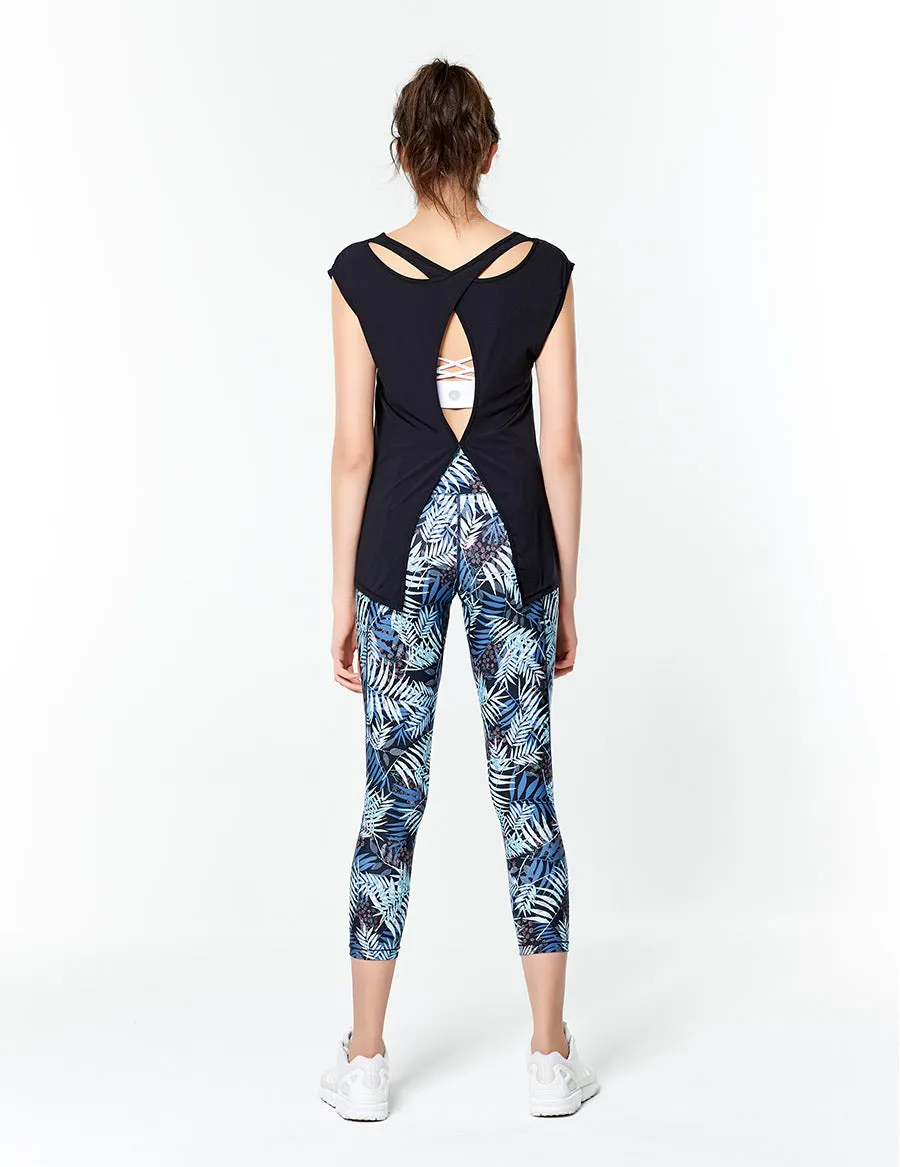easyoga LESPIRO Pace With Cropped Tights - FD4 Night Forest Blue