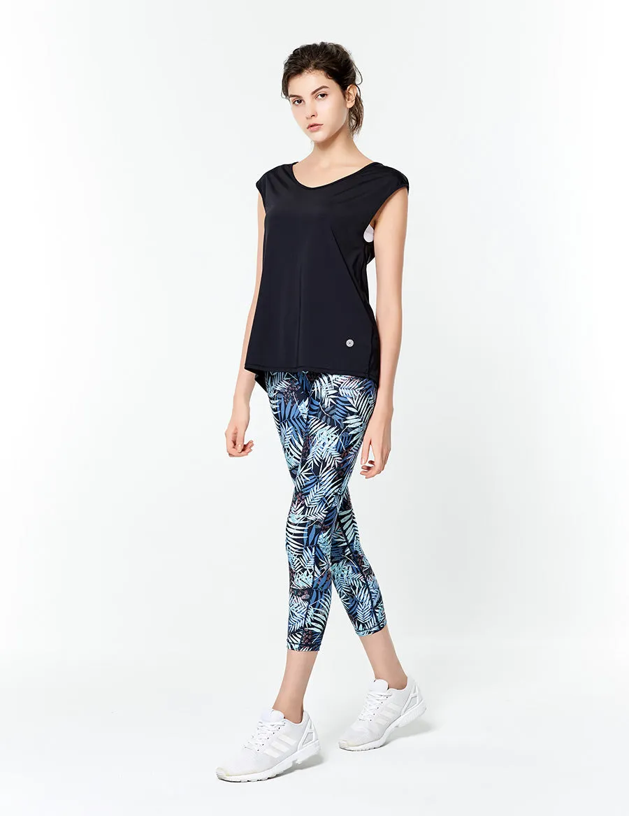 easyoga LESPIRO Pace With Cropped Tights - FD4 Night Forest Blue