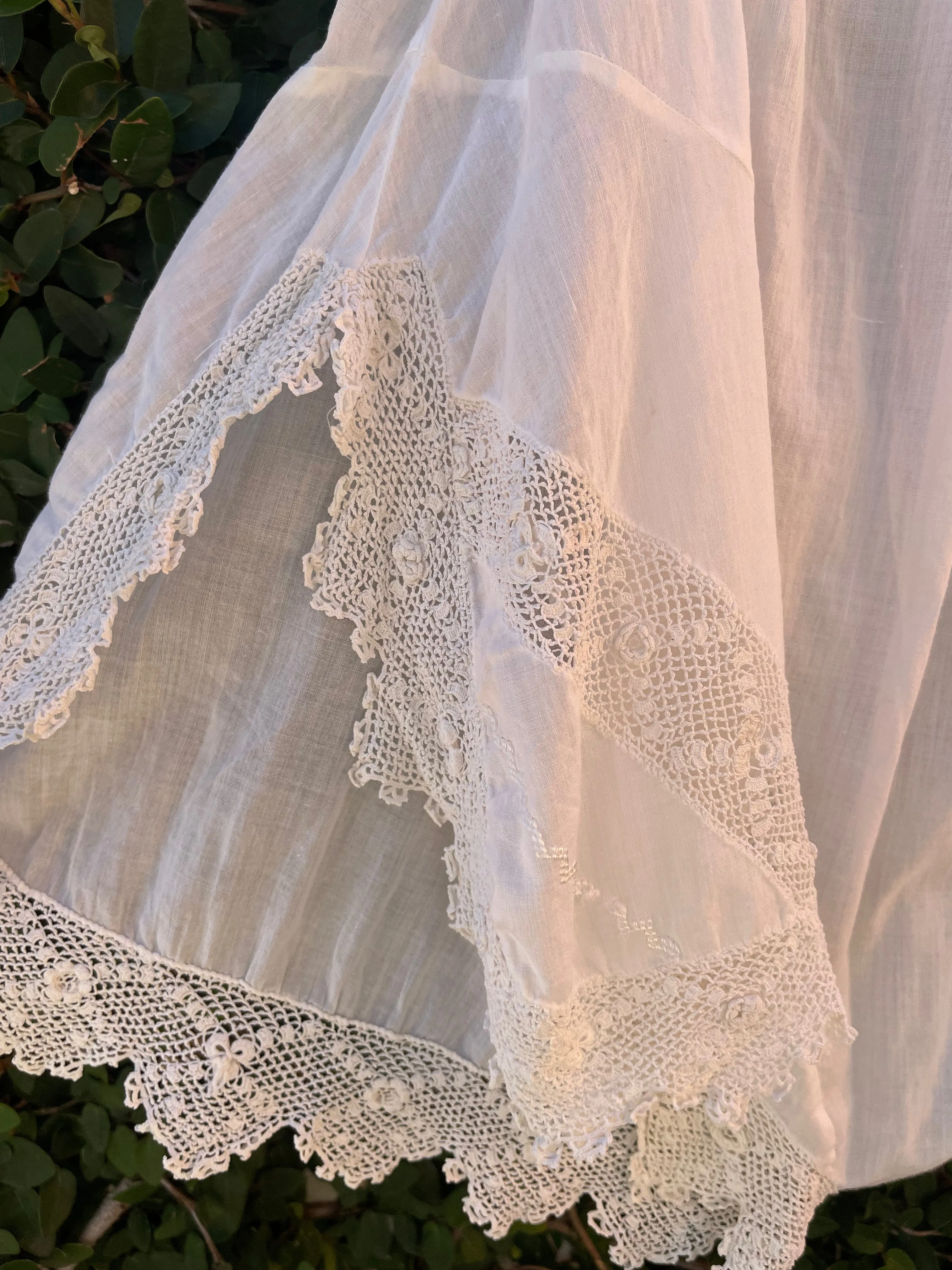 Edwardian Cotton Lace Trim Leg Slit Bloomers