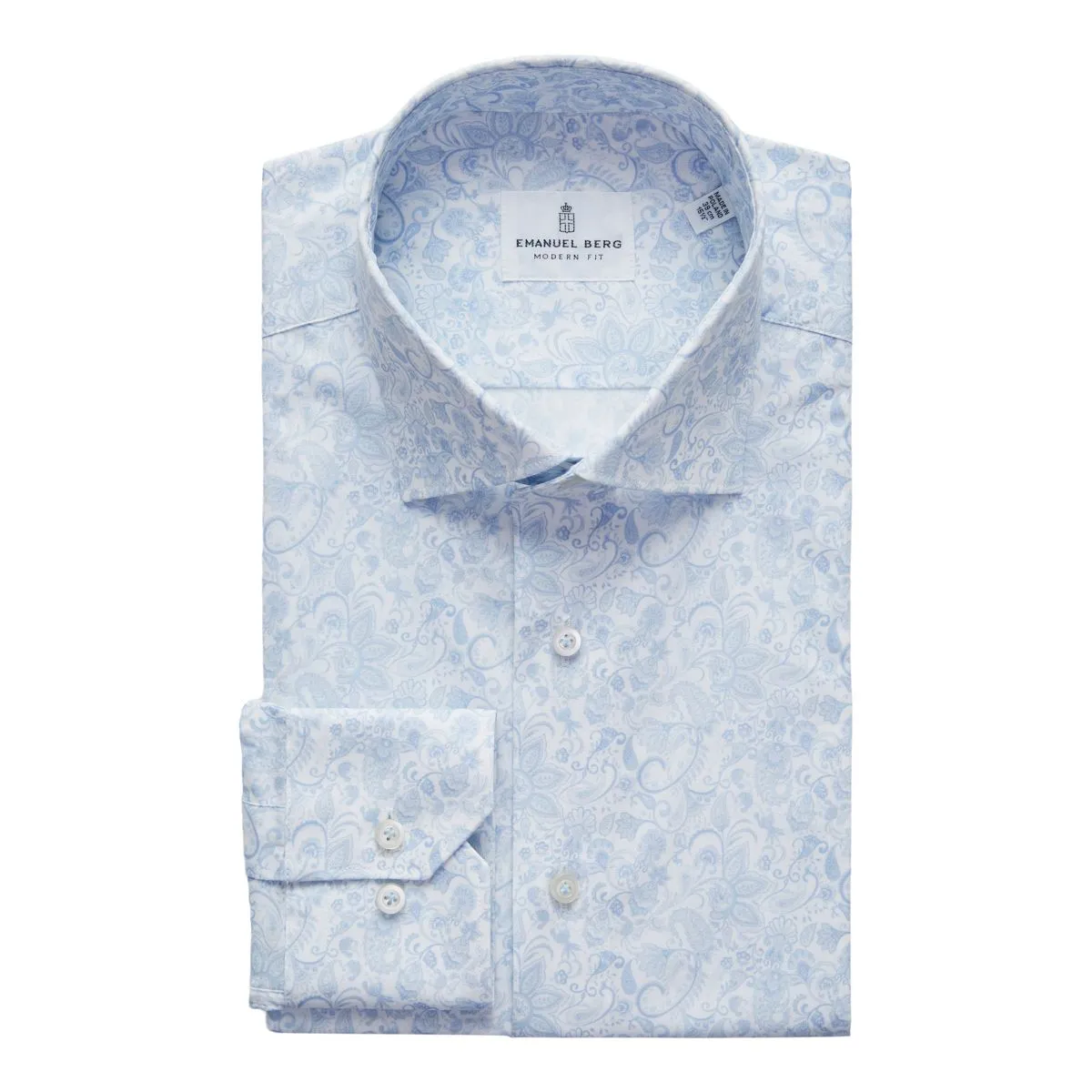 Emanuel Berg Light Blue Paisley Shirt