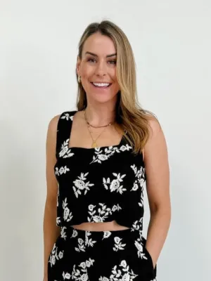 Emily Embroidered Square Neck Top
