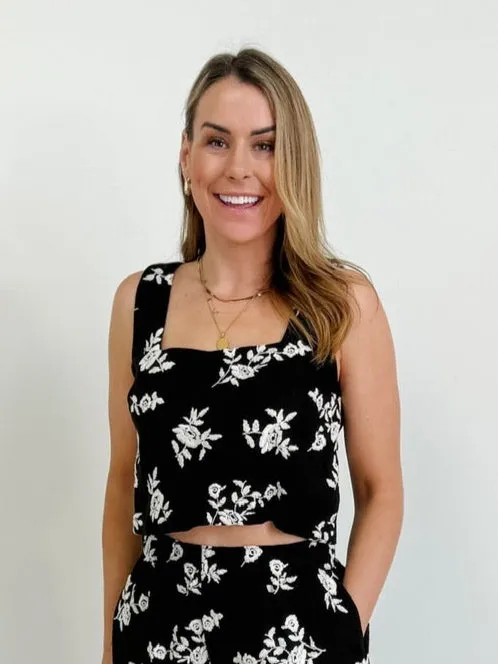 Emily Embroidered Square Neck Top