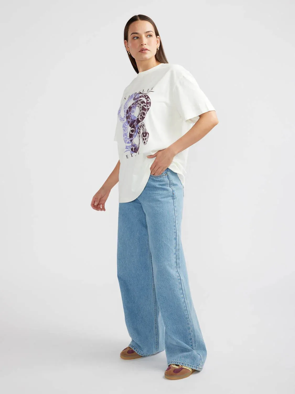 ENA Pelly II DUAL Snakes Tee - Vintage White