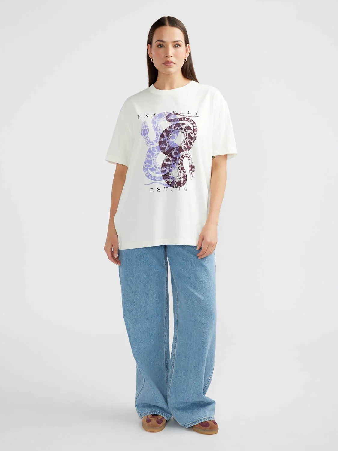 ENA Pelly II DUAL Snakes Tee - Vintage White