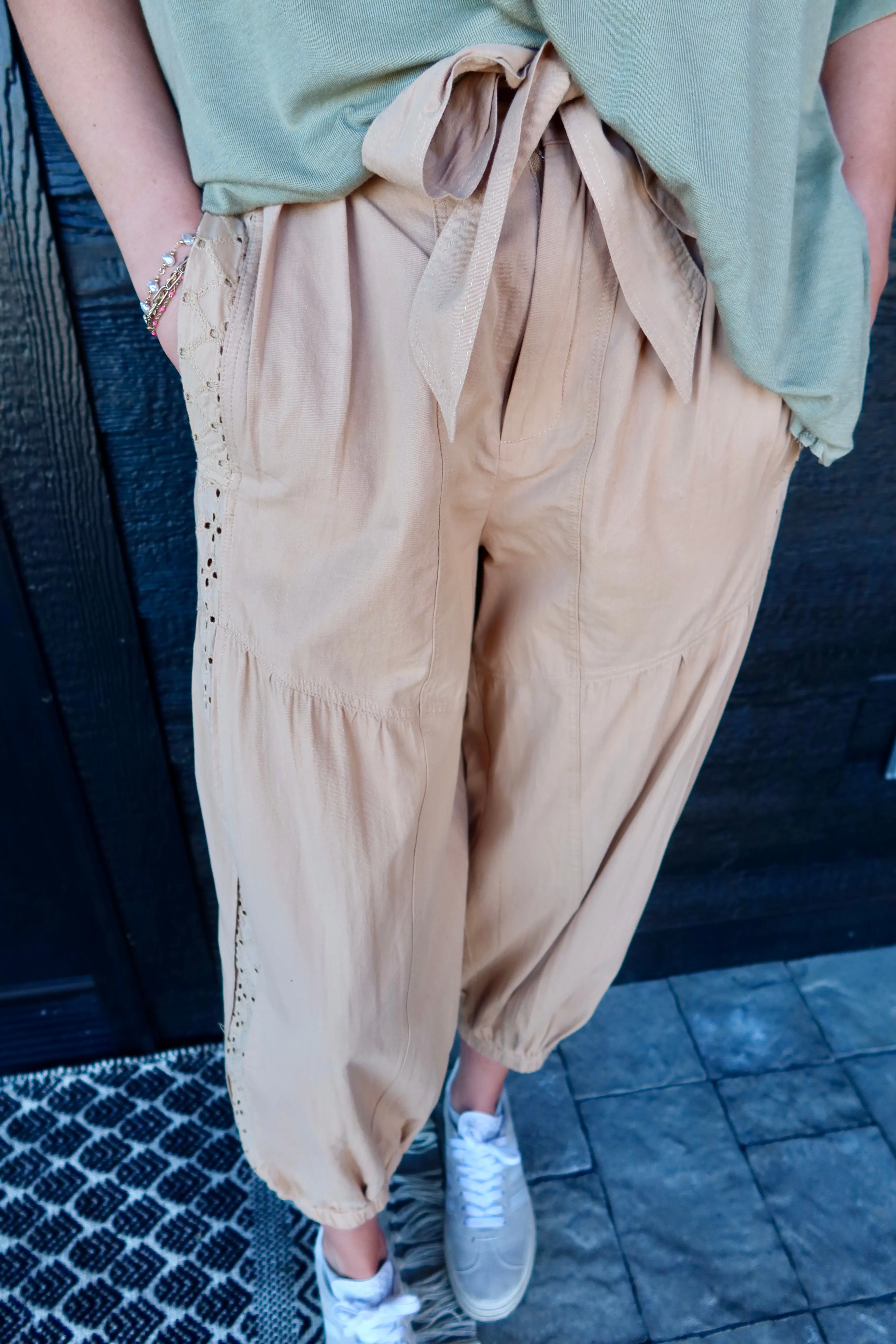 Eyelet Lace Jogger Pants