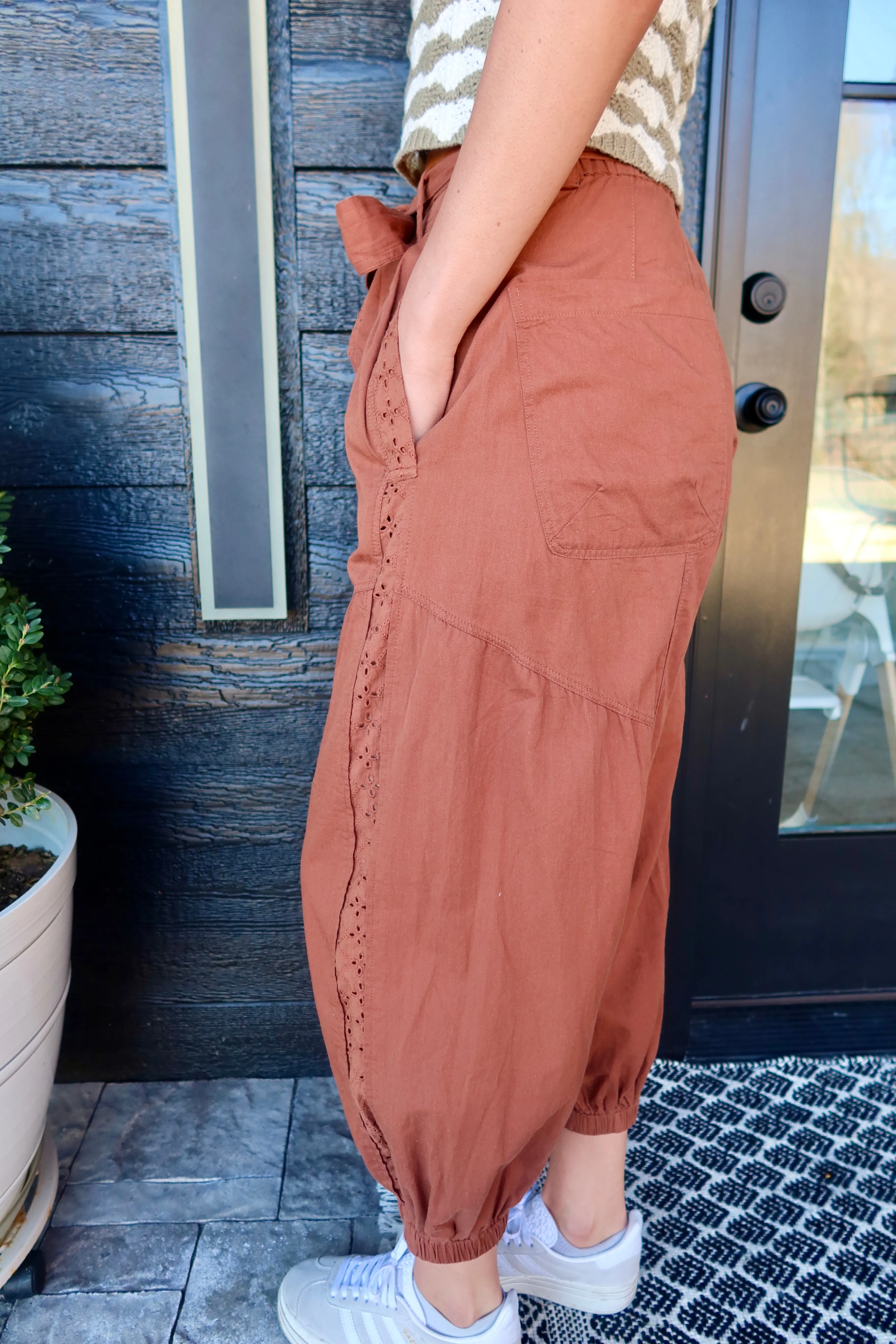 Eyelet Lace Jogger Pants