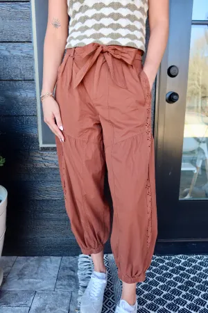Eyelet Lace Jogger Pants