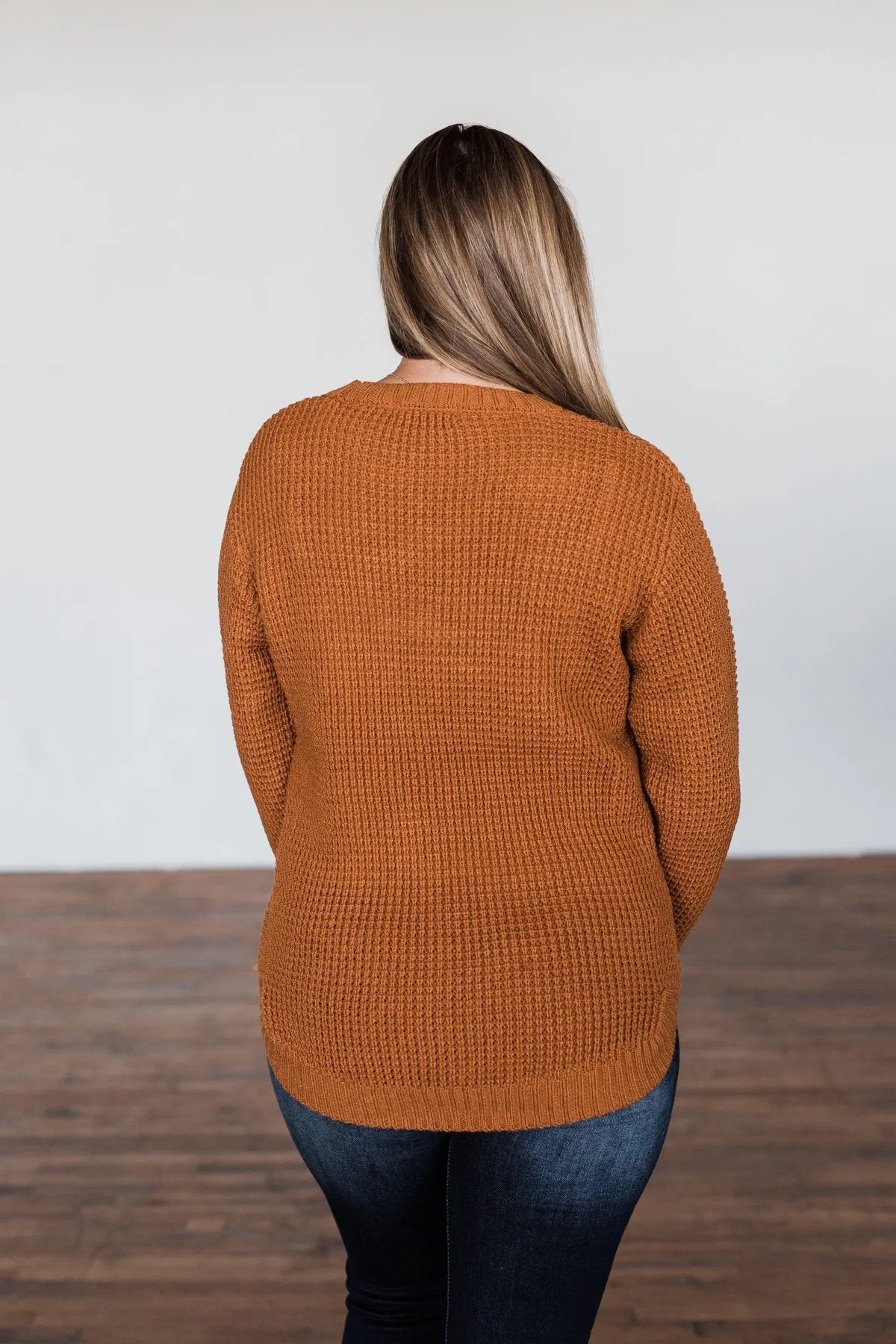 First Look Thick Knit Sweater- Copper