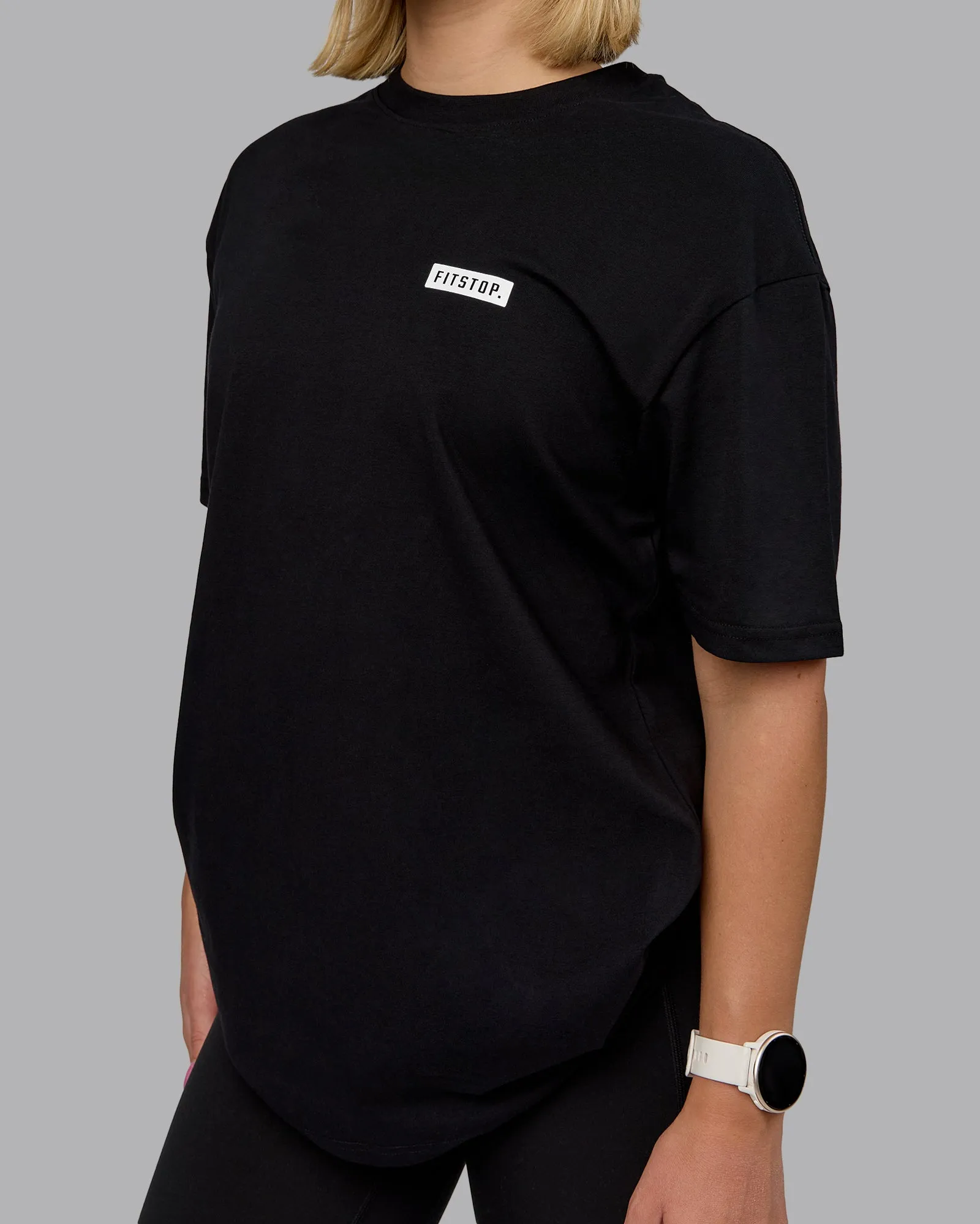 Fitstop Embrace the Sweat FLXCotton Oversized Tee - Black-White