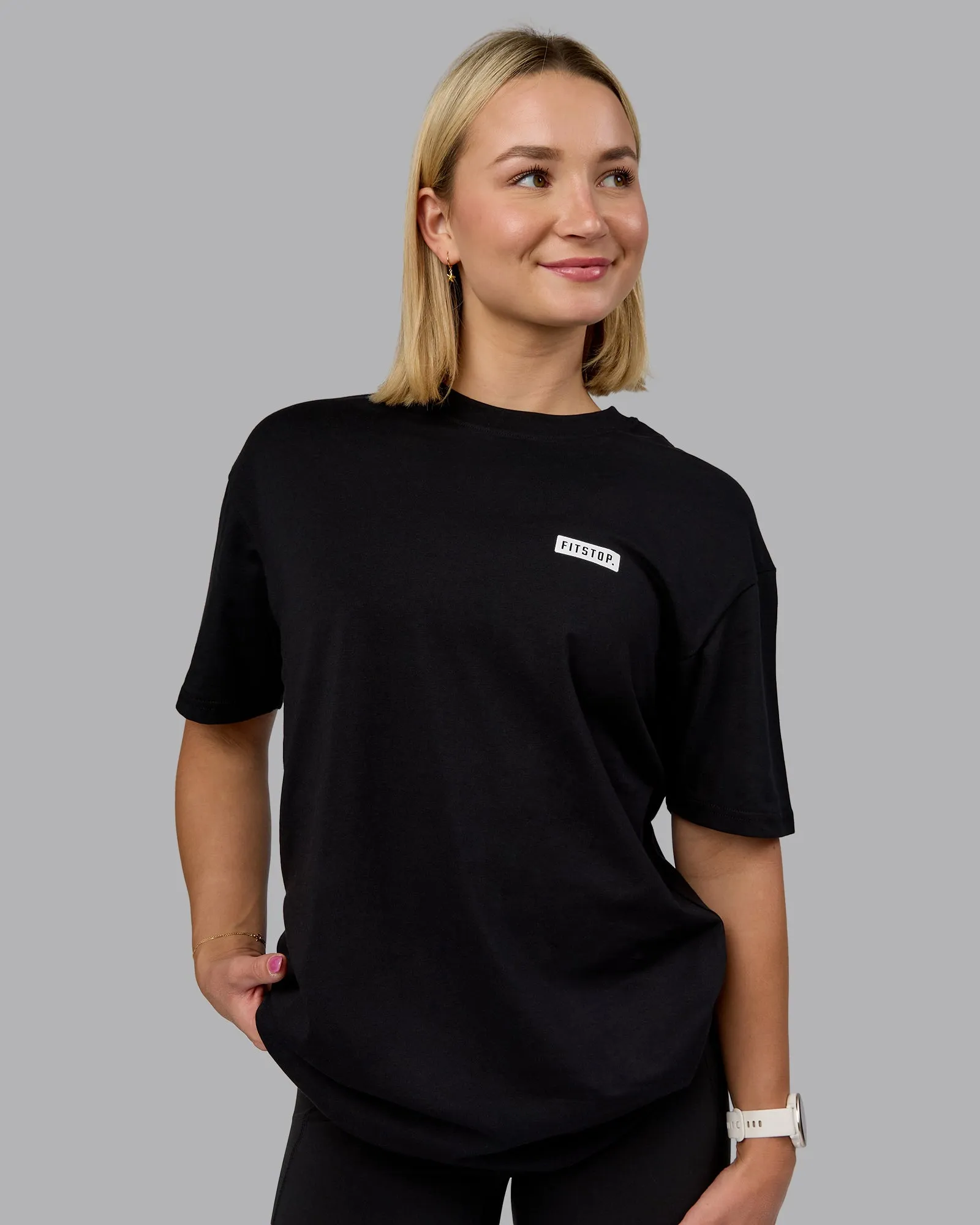 Fitstop Embrace the Sweat FLXCotton Oversized Tee - Black-White