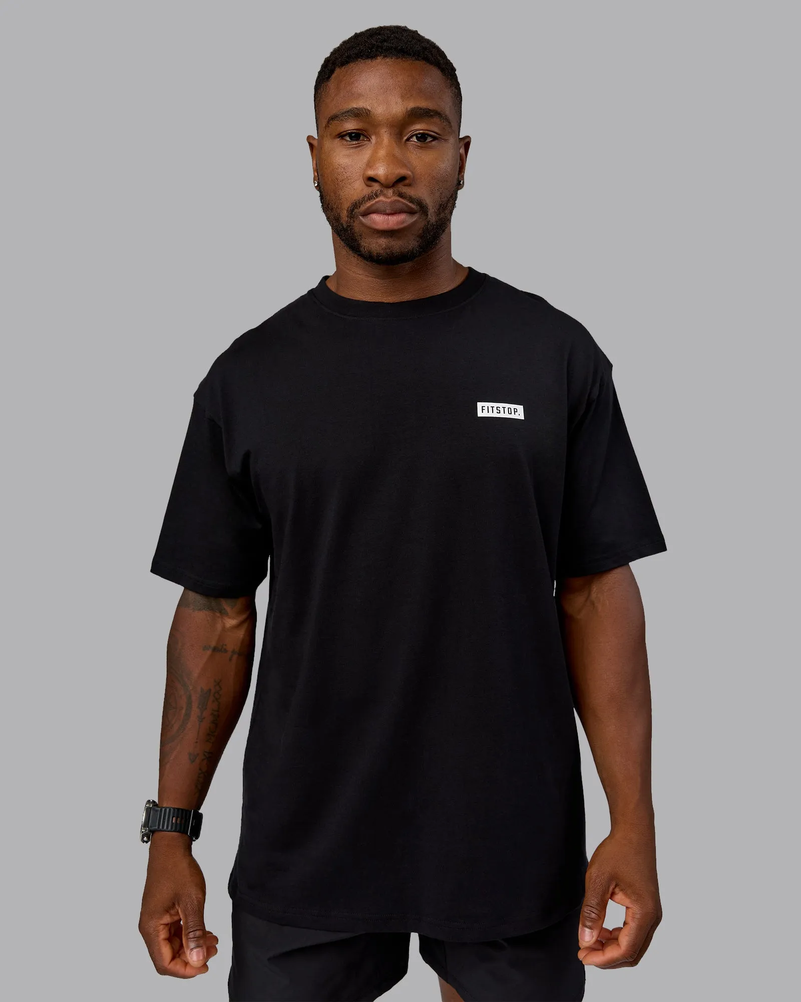 Fitstop Embrace the Sweat FLXCotton Oversized Tee - Black-White