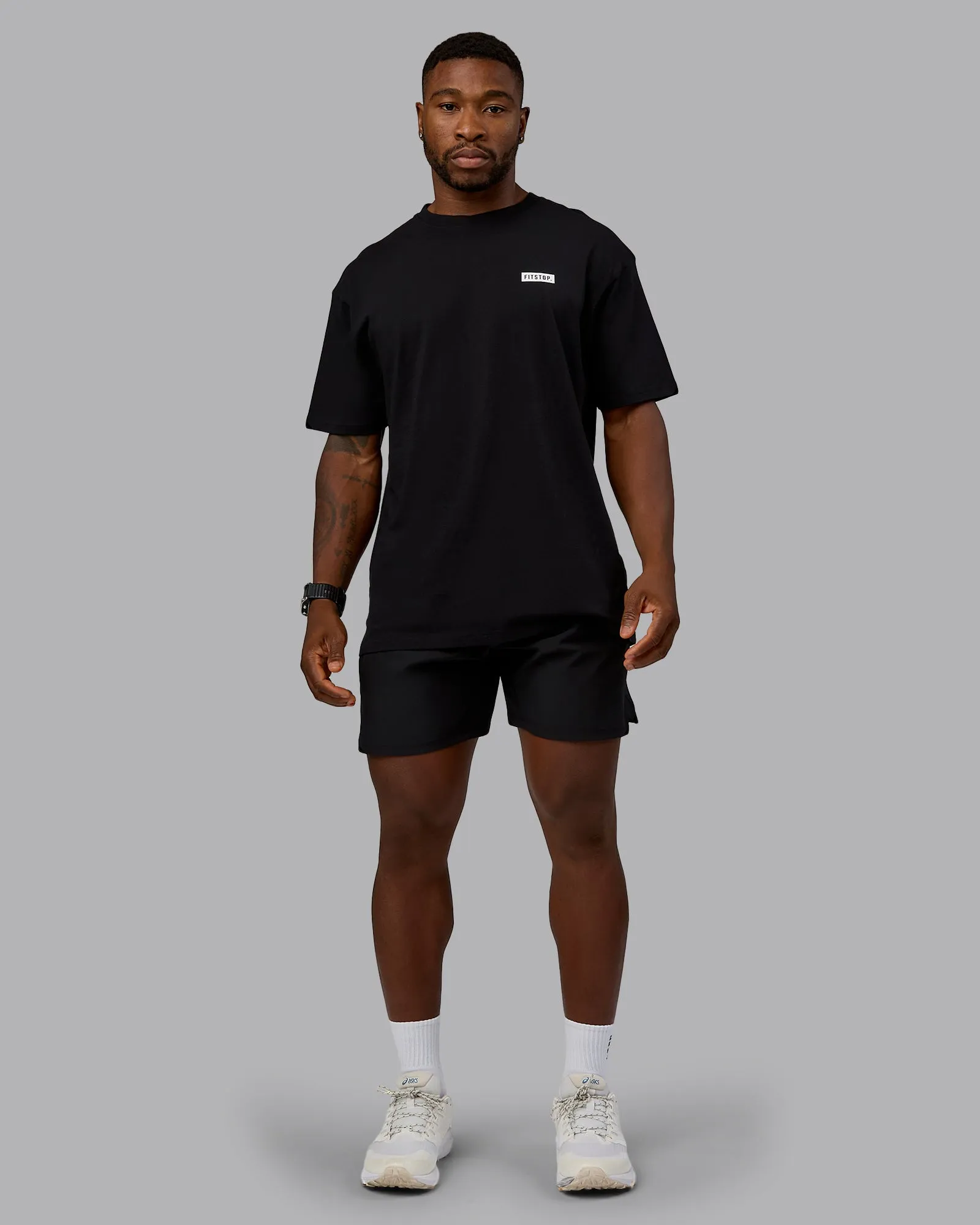 Fitstop Embrace the Sweat FLXCotton Oversized Tee - Black-White