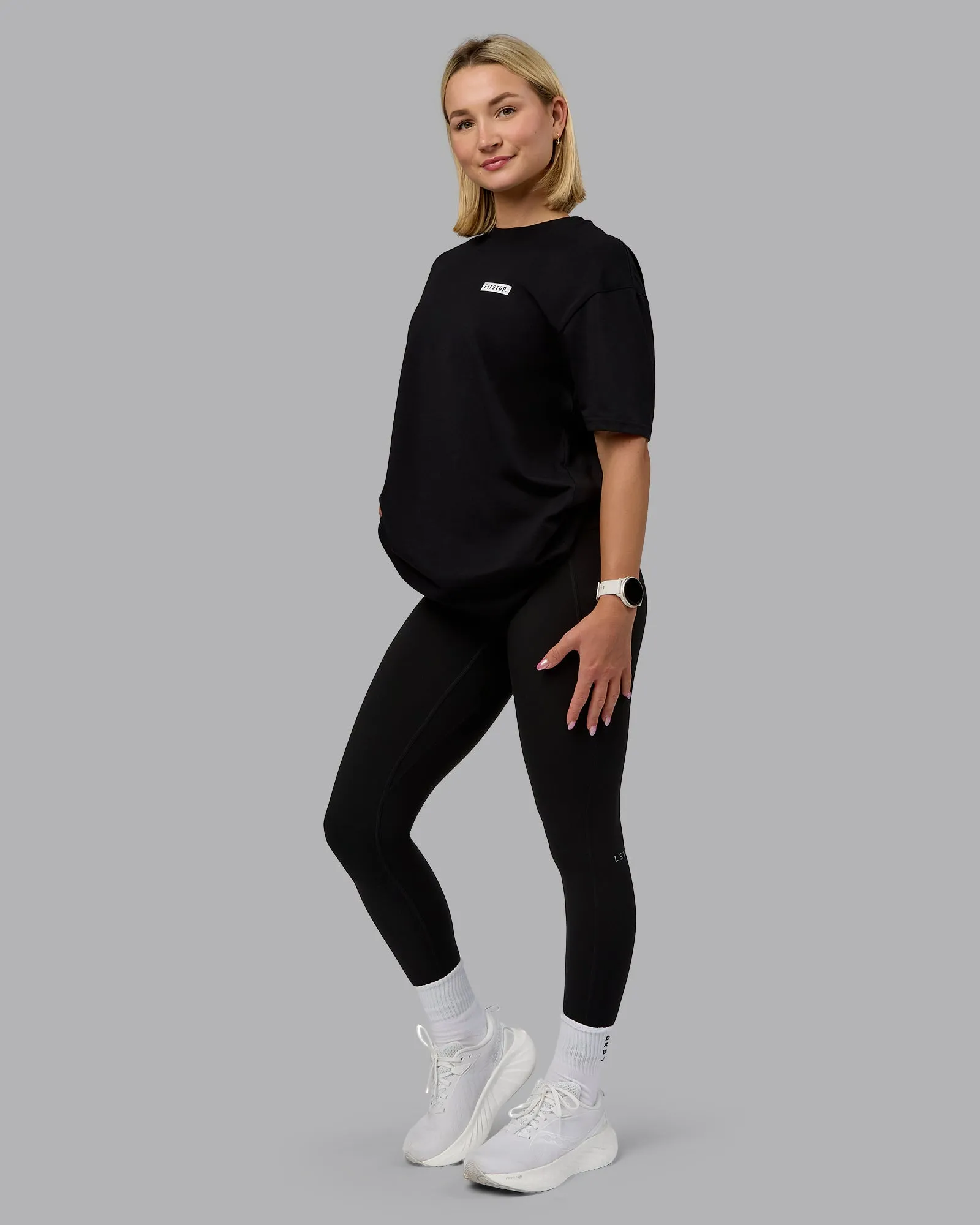 Fitstop Embrace the Sweat FLXCotton Oversized Tee - Black-White