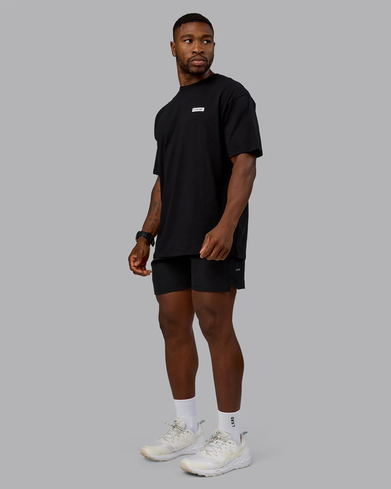 Fitstop Embrace the Sweat FLXCotton Oversized Tee - Black-White