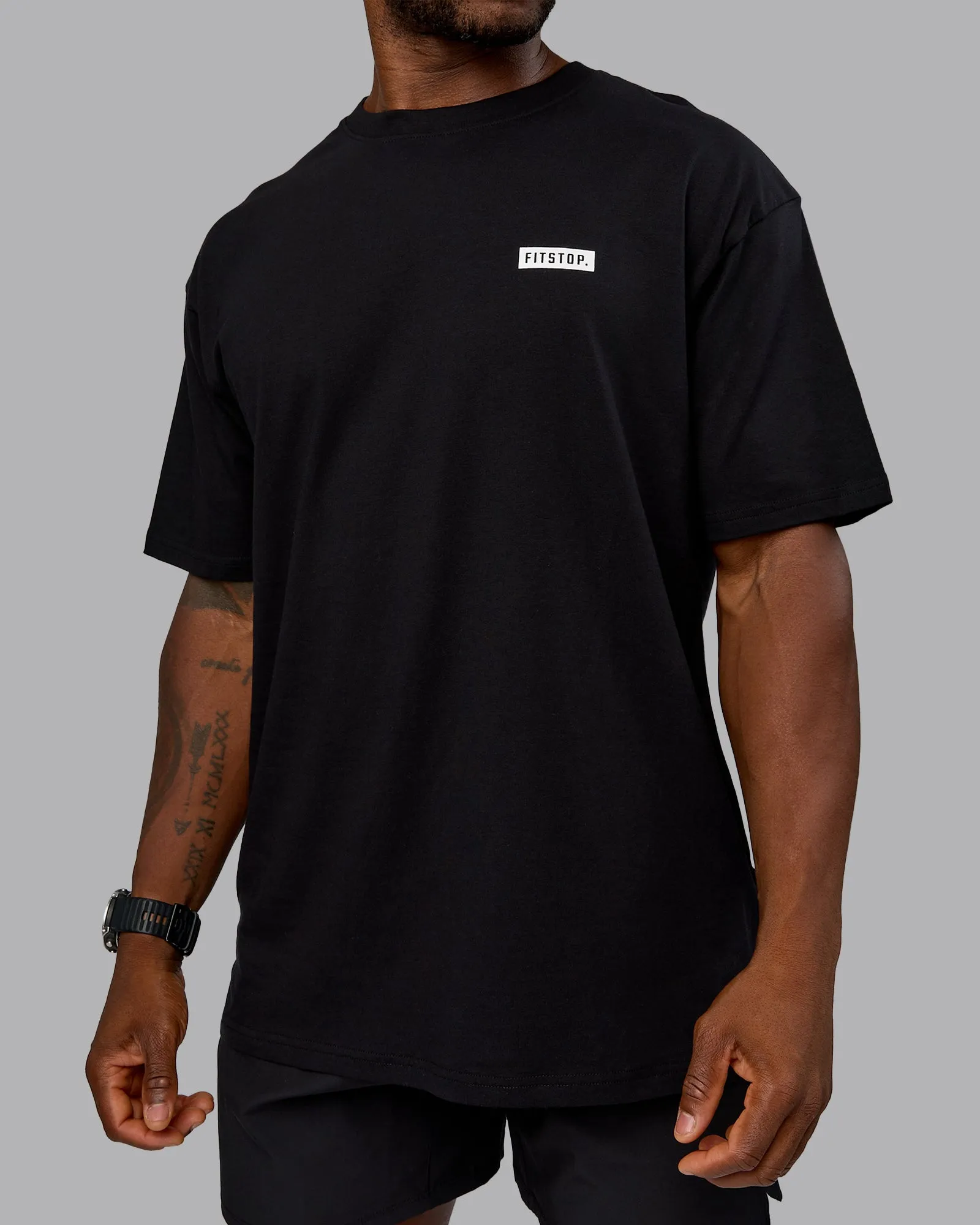 Fitstop Embrace the Sweat FLXCotton Oversized Tee - Black-White