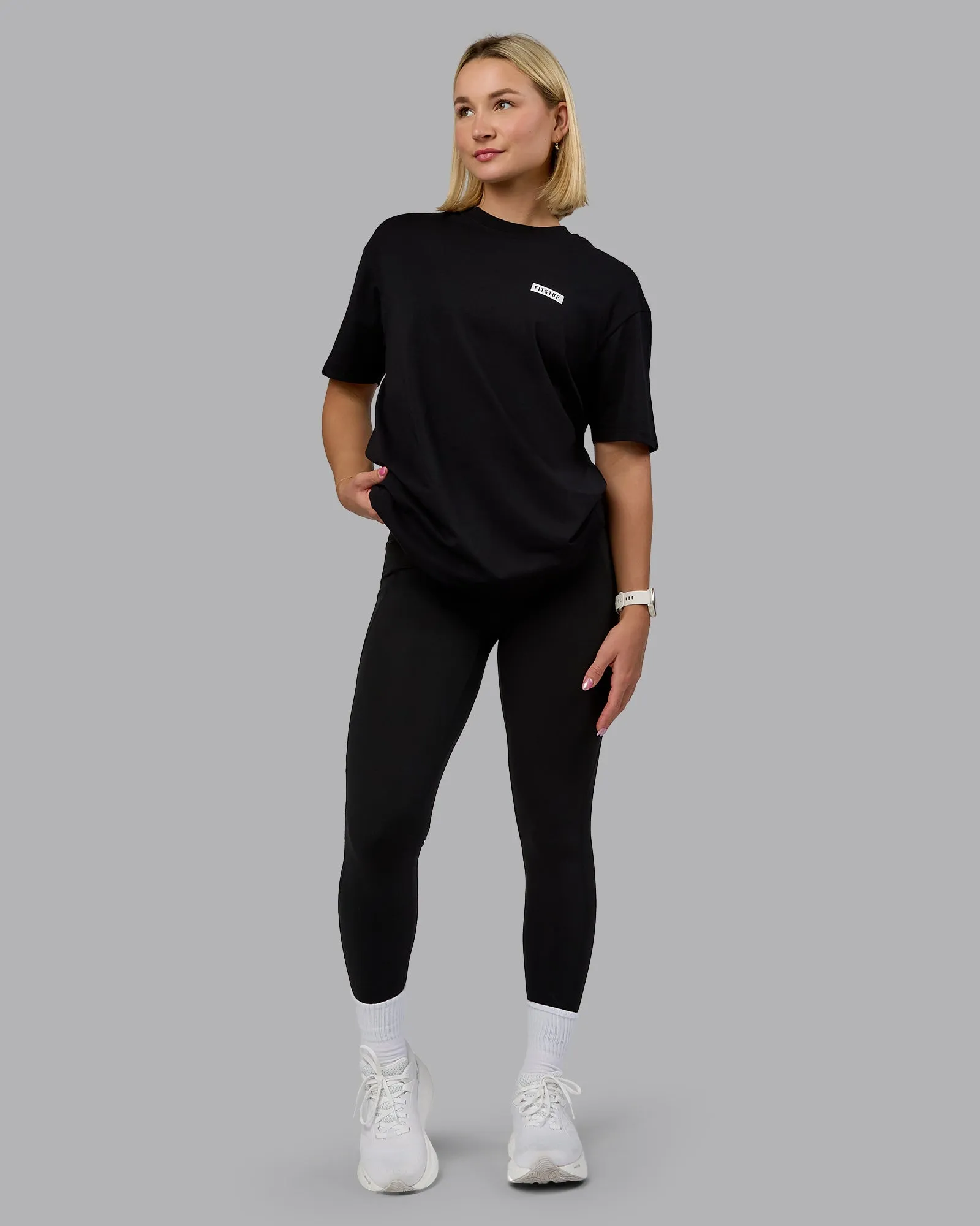 Fitstop Embrace the Sweat FLXCotton Oversized Tee - Black-White