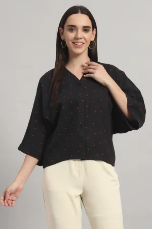 Flare Affair, V-Neck Shirt Style Top