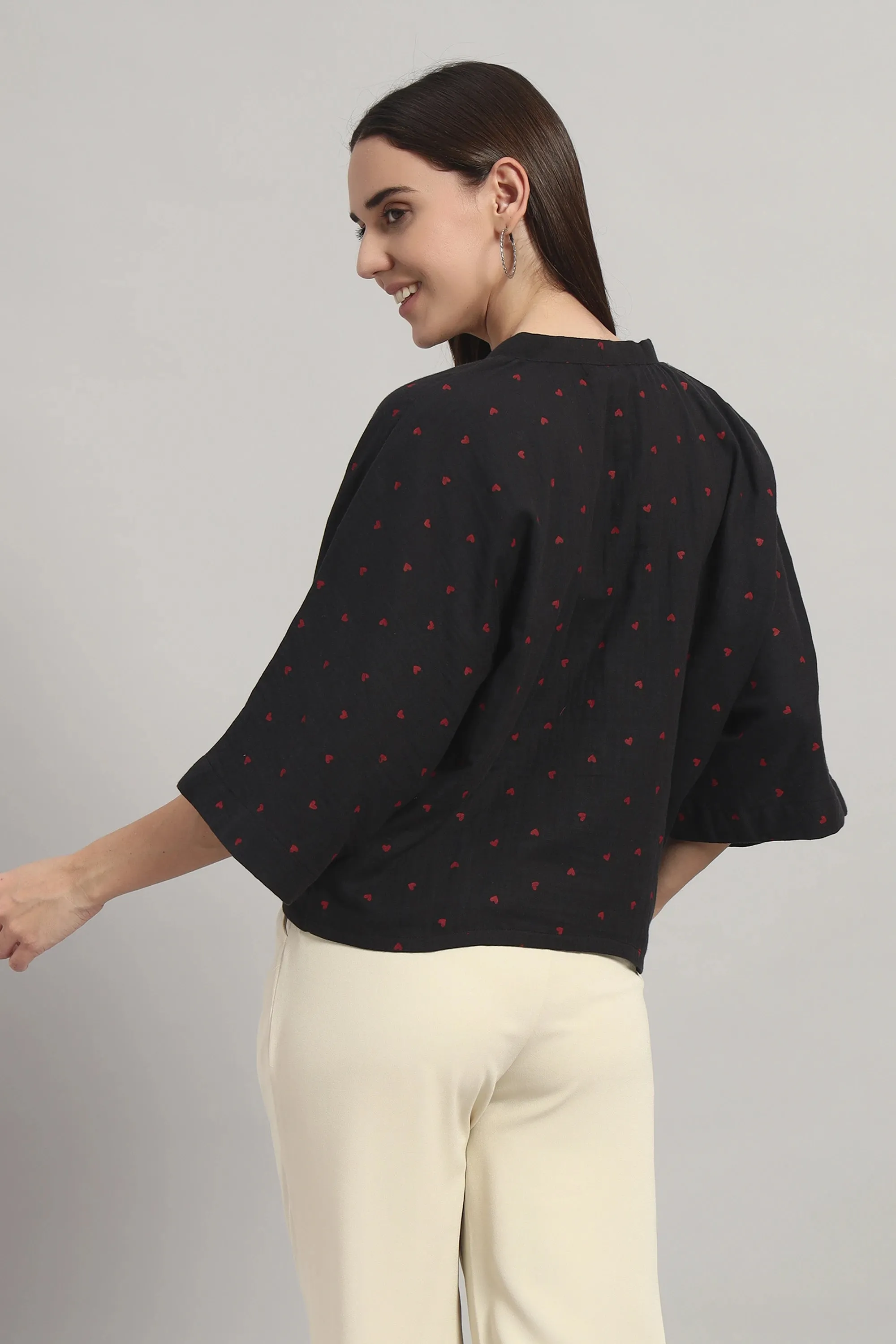 Flare Affair, V-Neck Shirt Style Top
