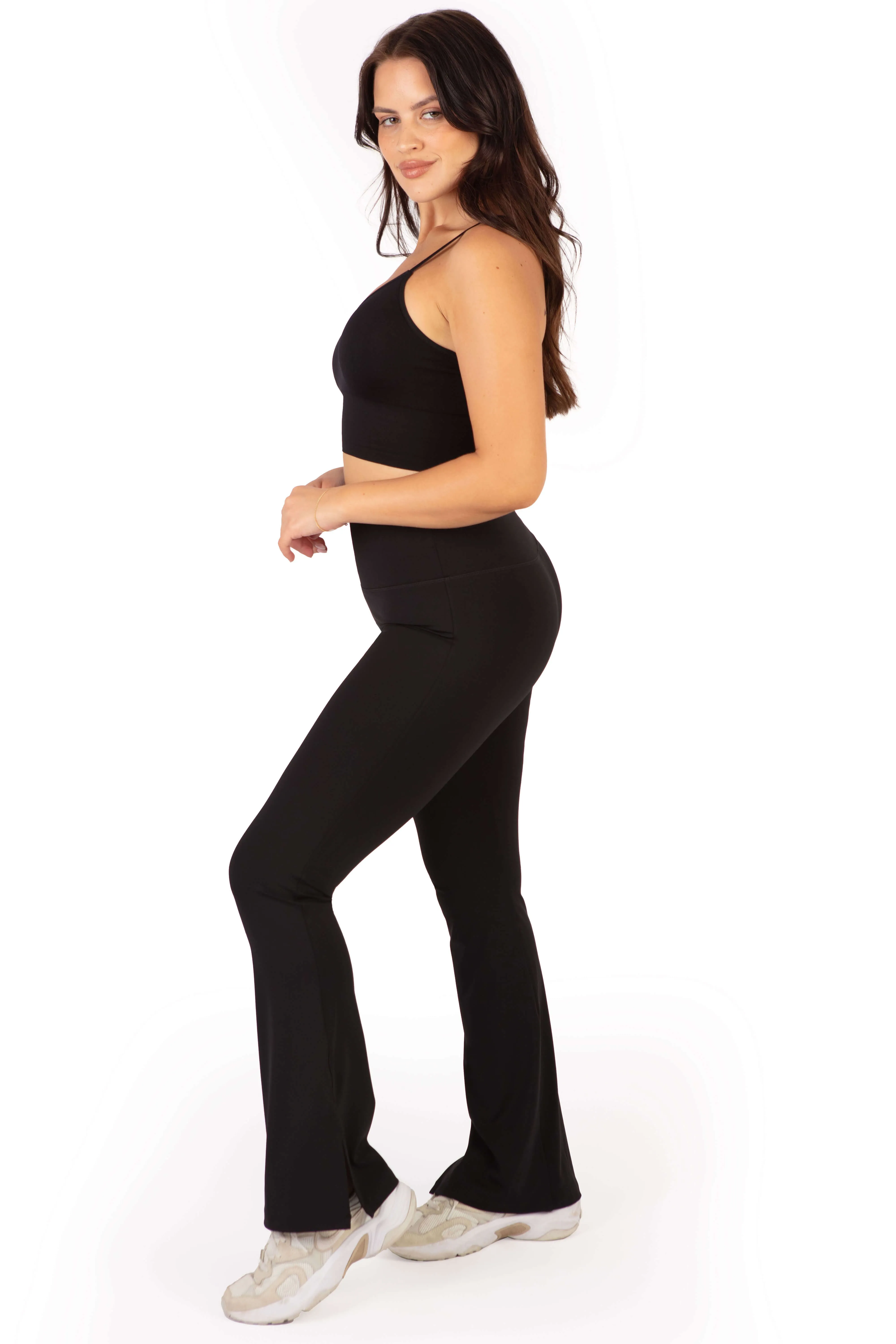 Flare Pants | High Waisted & Pet Hair Resistant - 2 Pack