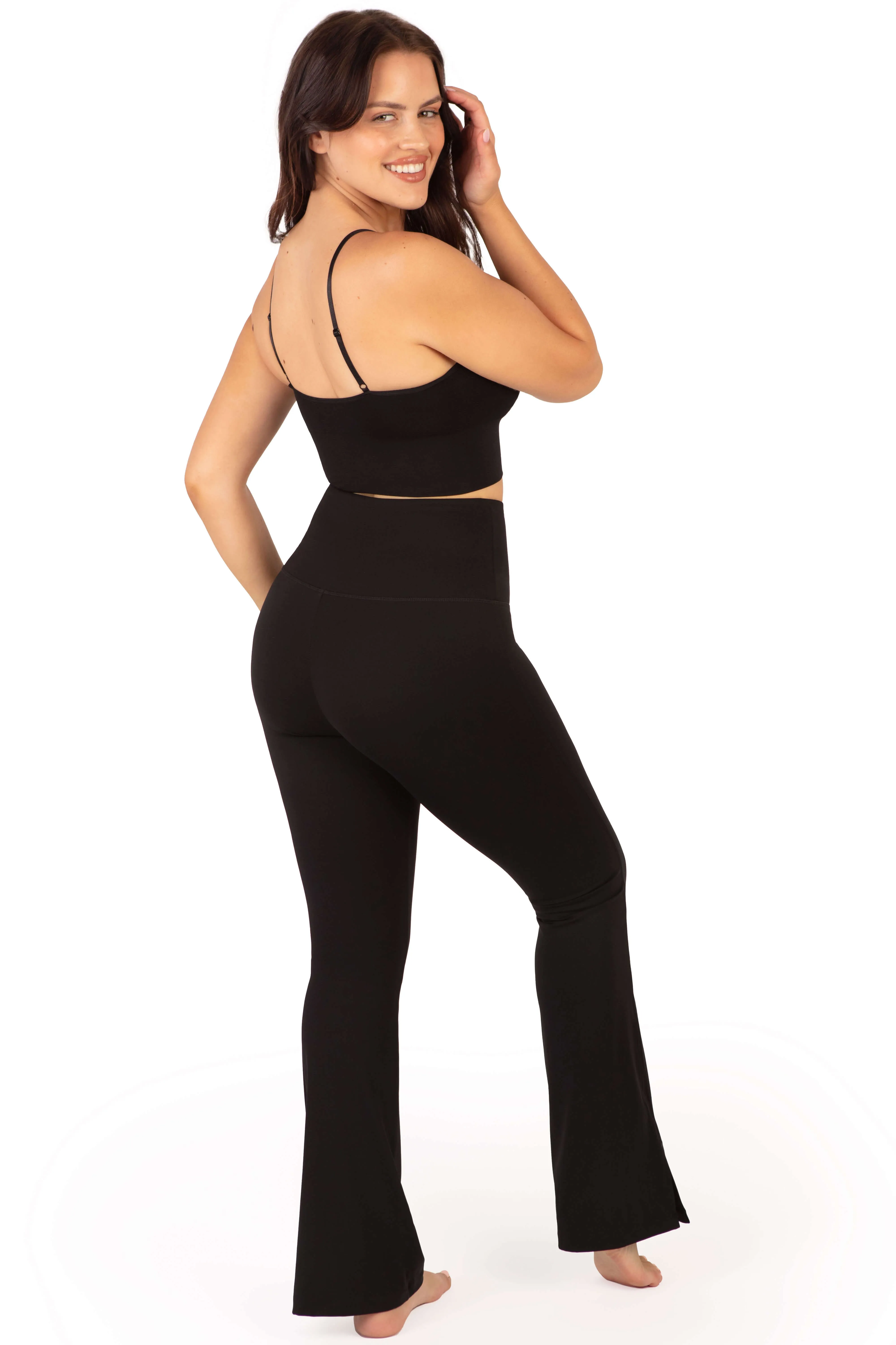 Flare Pants | High Waisted & Pet Hair Resistant - 2 Pack