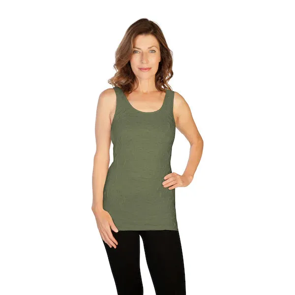 Floral embossed one size tank