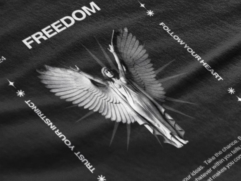 Freedom - Unisex Oversized Cotton Graphic Printed T-Shirt