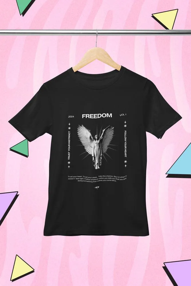 Freedom - Unisex Oversized Cotton Graphic Printed T-Shirt