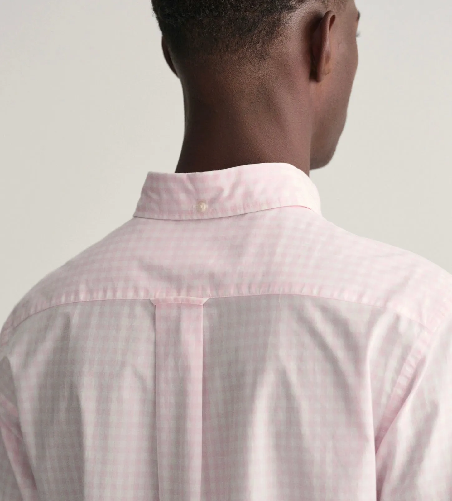 GANT Mens Shirt Regular Fit Gingham Broadcloth Light Pink