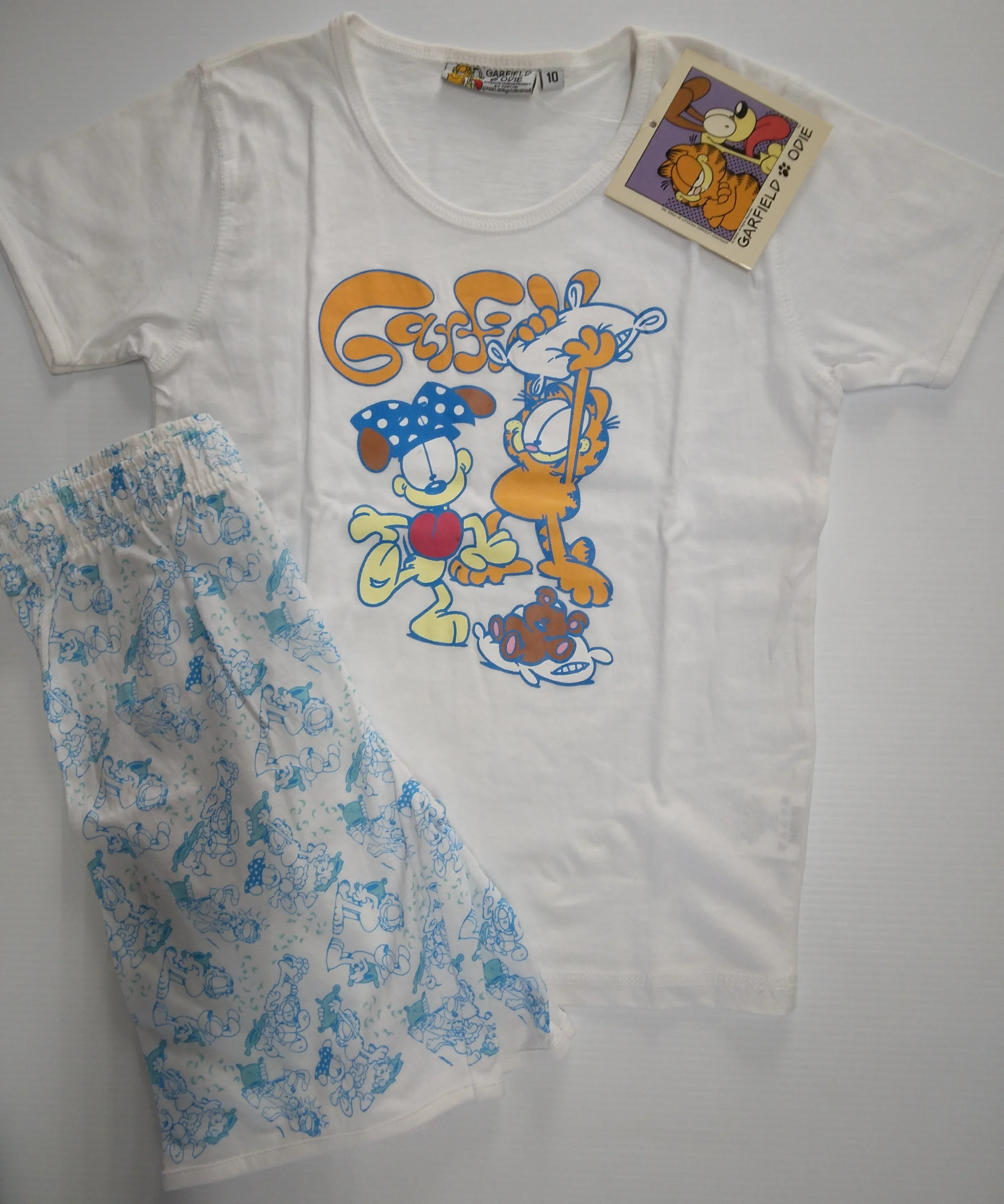 Garfield Blue and White 2 Piece Pajama Set