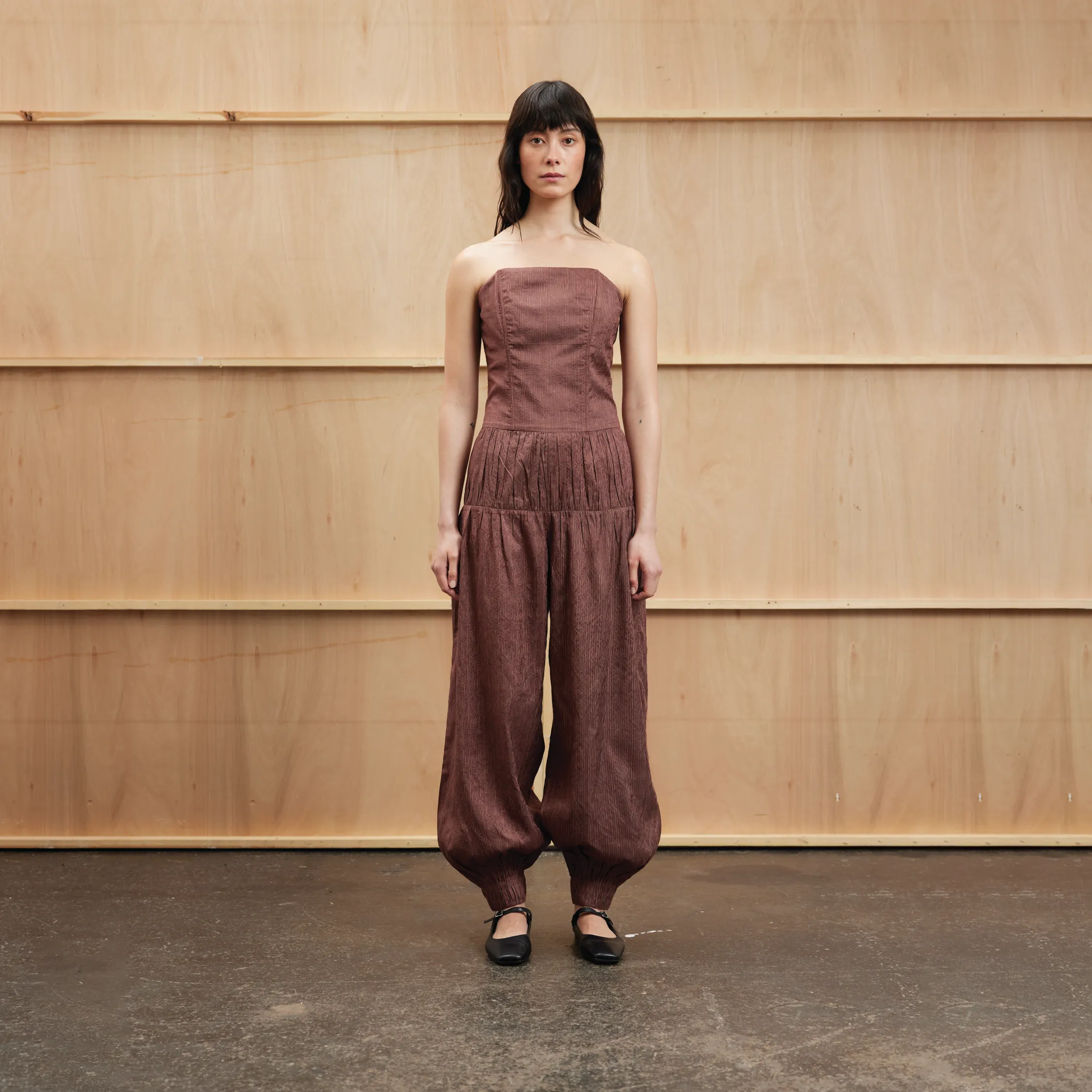 Gathered Corset Jumpsuit