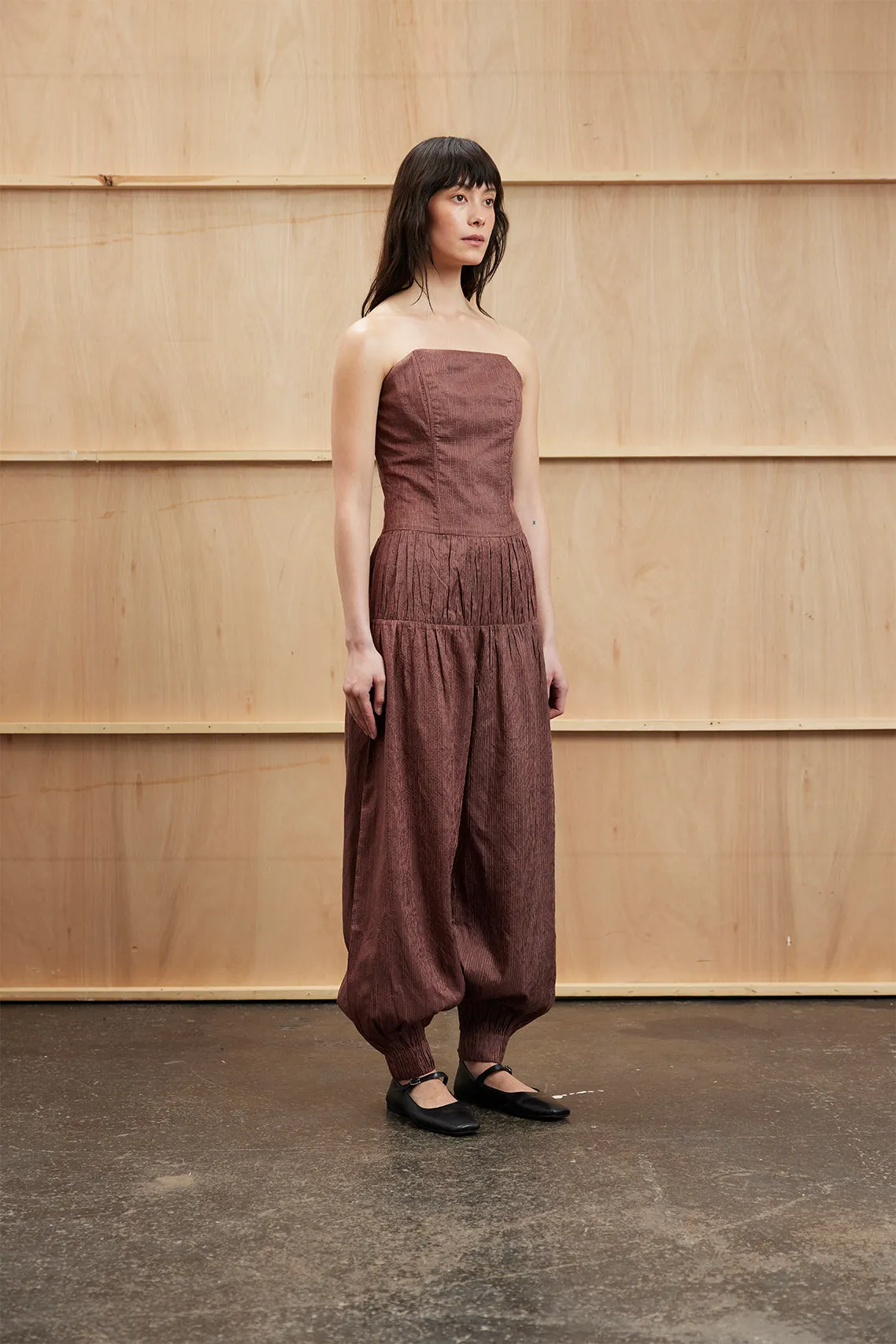 Gathered Corset Jumpsuit