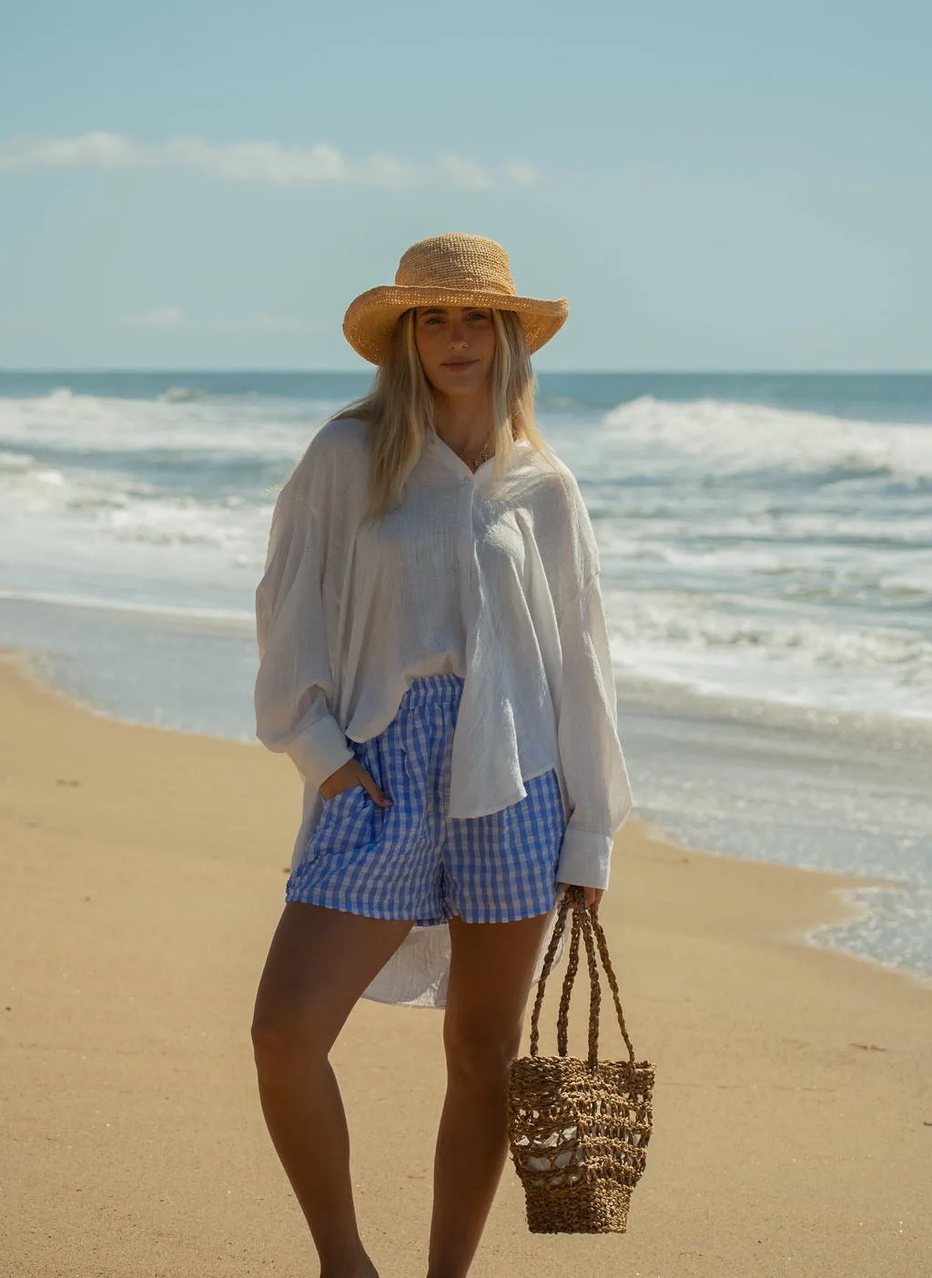 Gingham Cotton Shorts