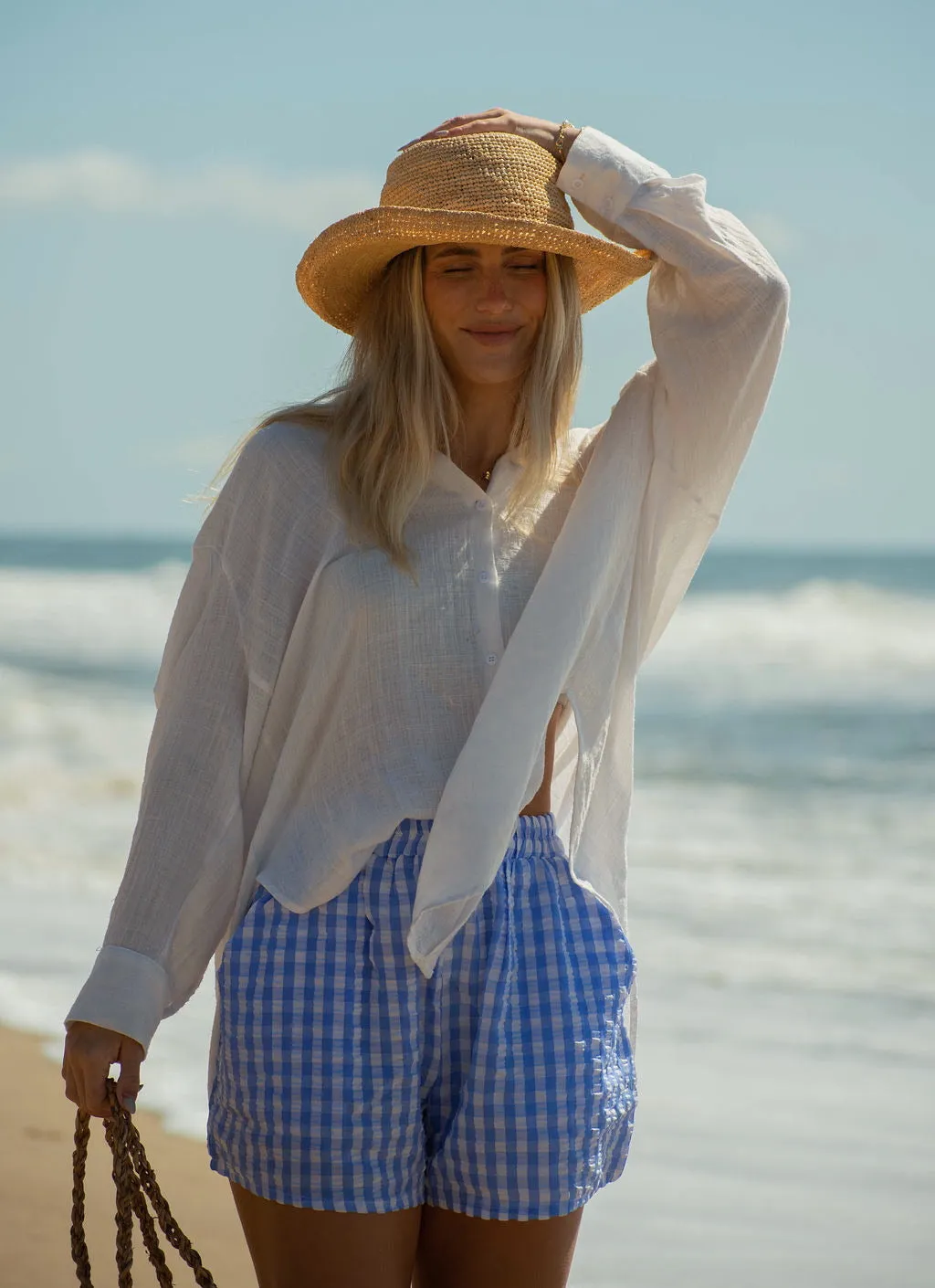 Gingham Cotton Shorts