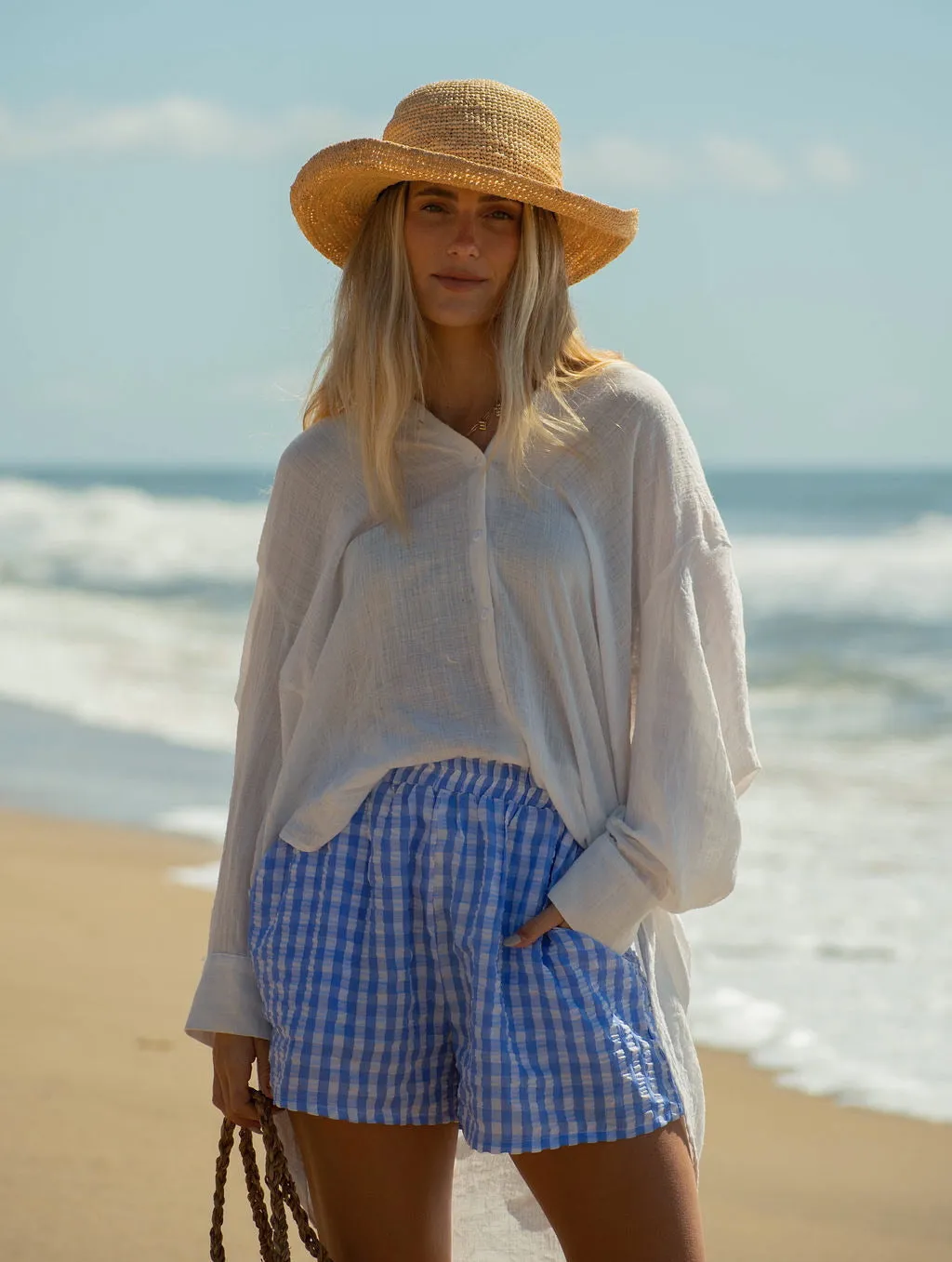 Gingham Cotton Shorts