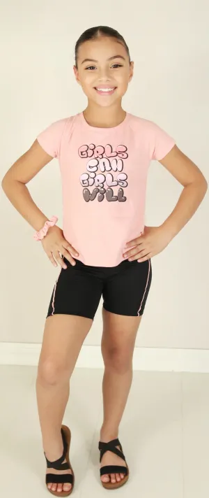 GIRLS CAN SHORTS | KIDS SIZE 4-6X