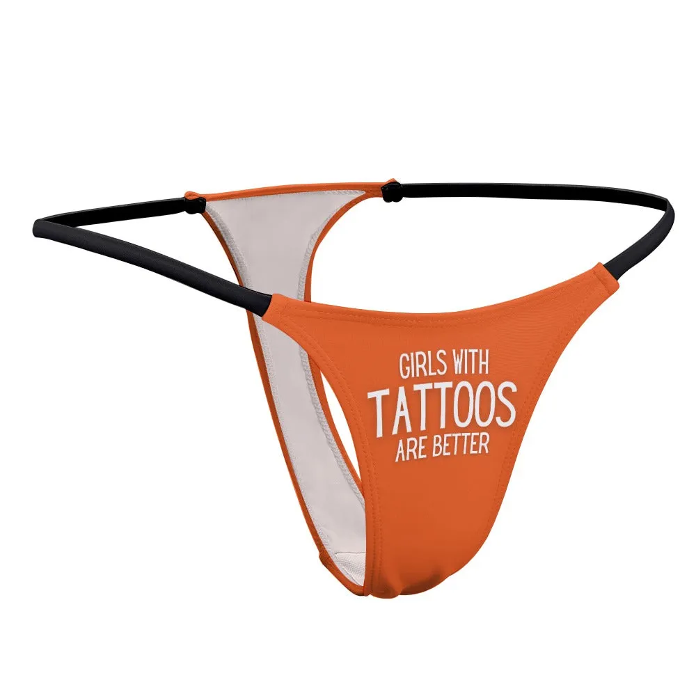 Girls with Tattoos Thin Thong