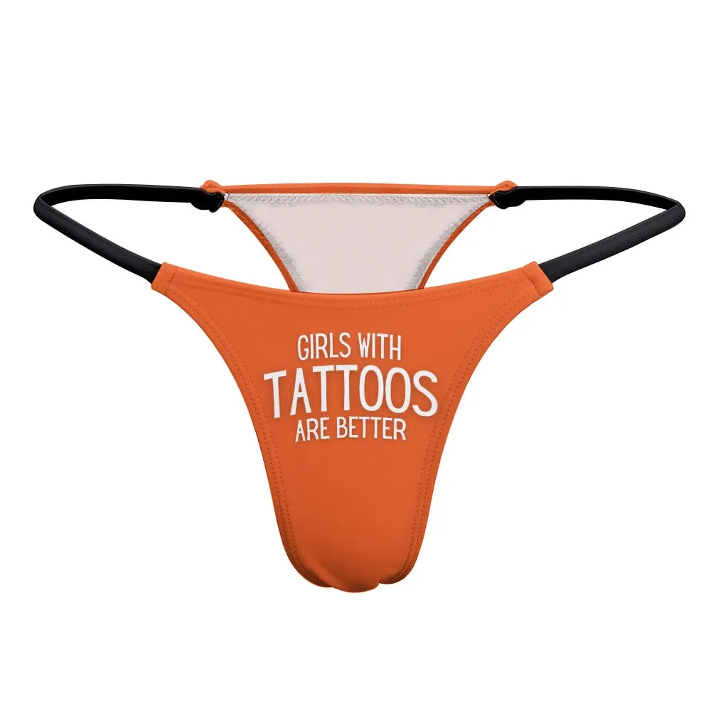 Girls with Tattoos Thin Thong