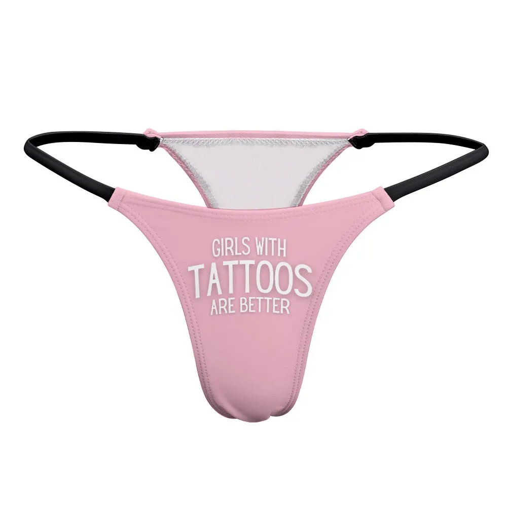 Girls with Tattoos Thin Thong