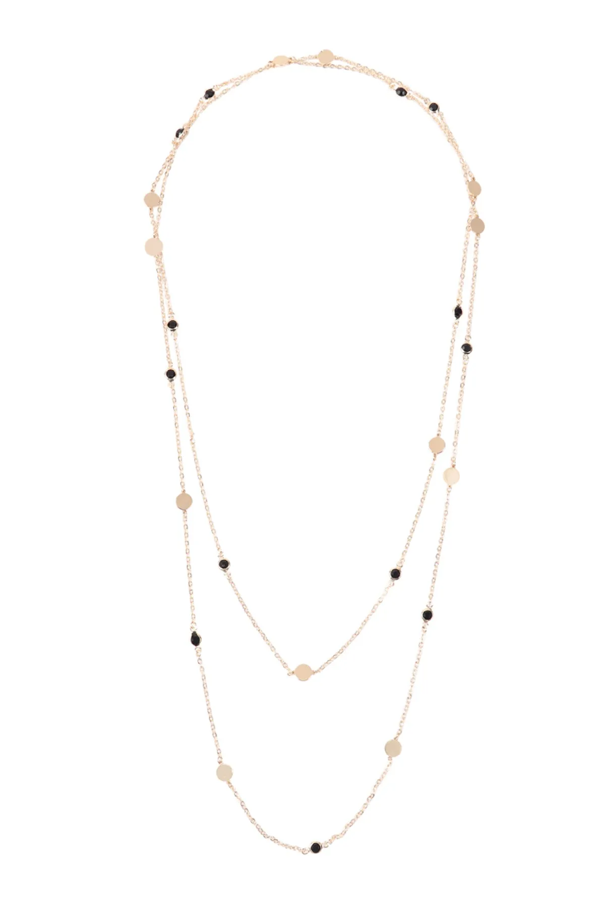 GLASS STONE ROUND STATION NECKLACE