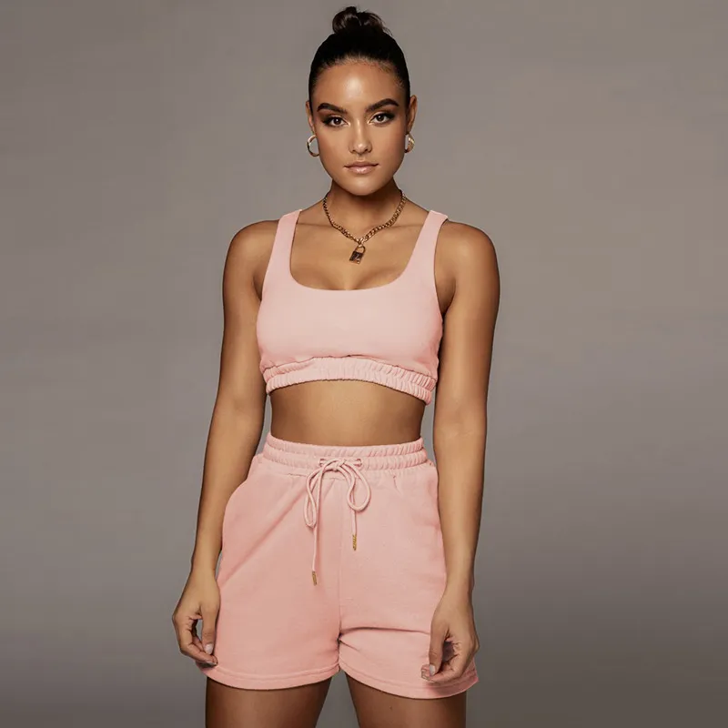 Glow Scoop Neck Crop Top & Drawstring Shorts Set