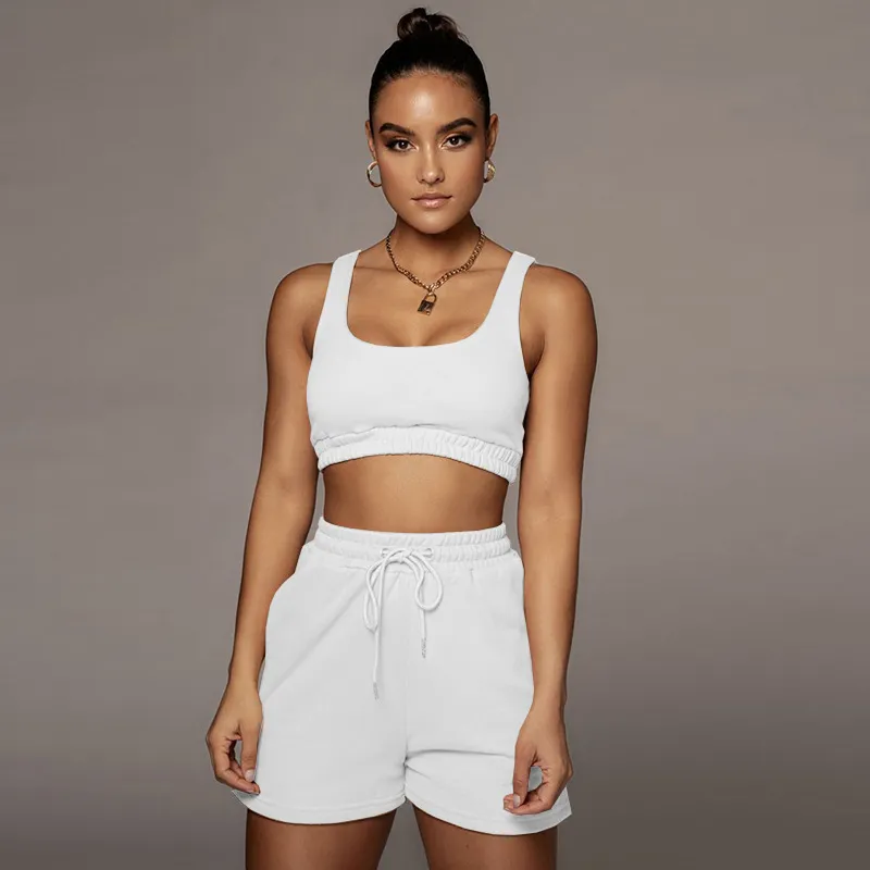Glow Scoop Neck Crop Top & Drawstring Shorts Set