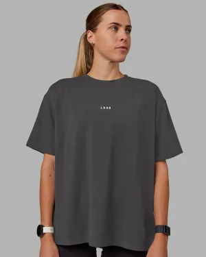 Go-To FLXCotton Oversized Tee - Dark Storm-White