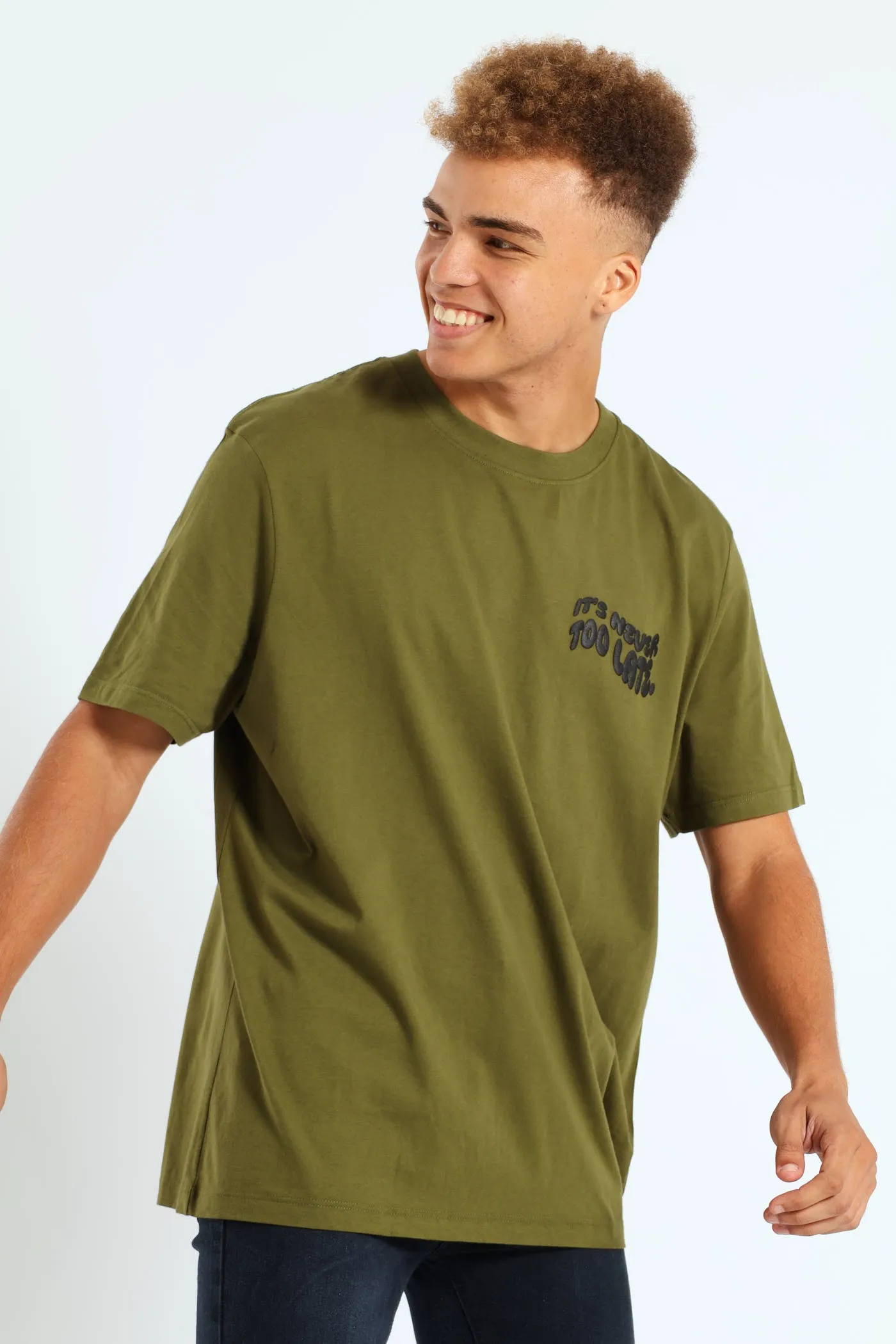 Good Things Print Tee - Light Fatigue