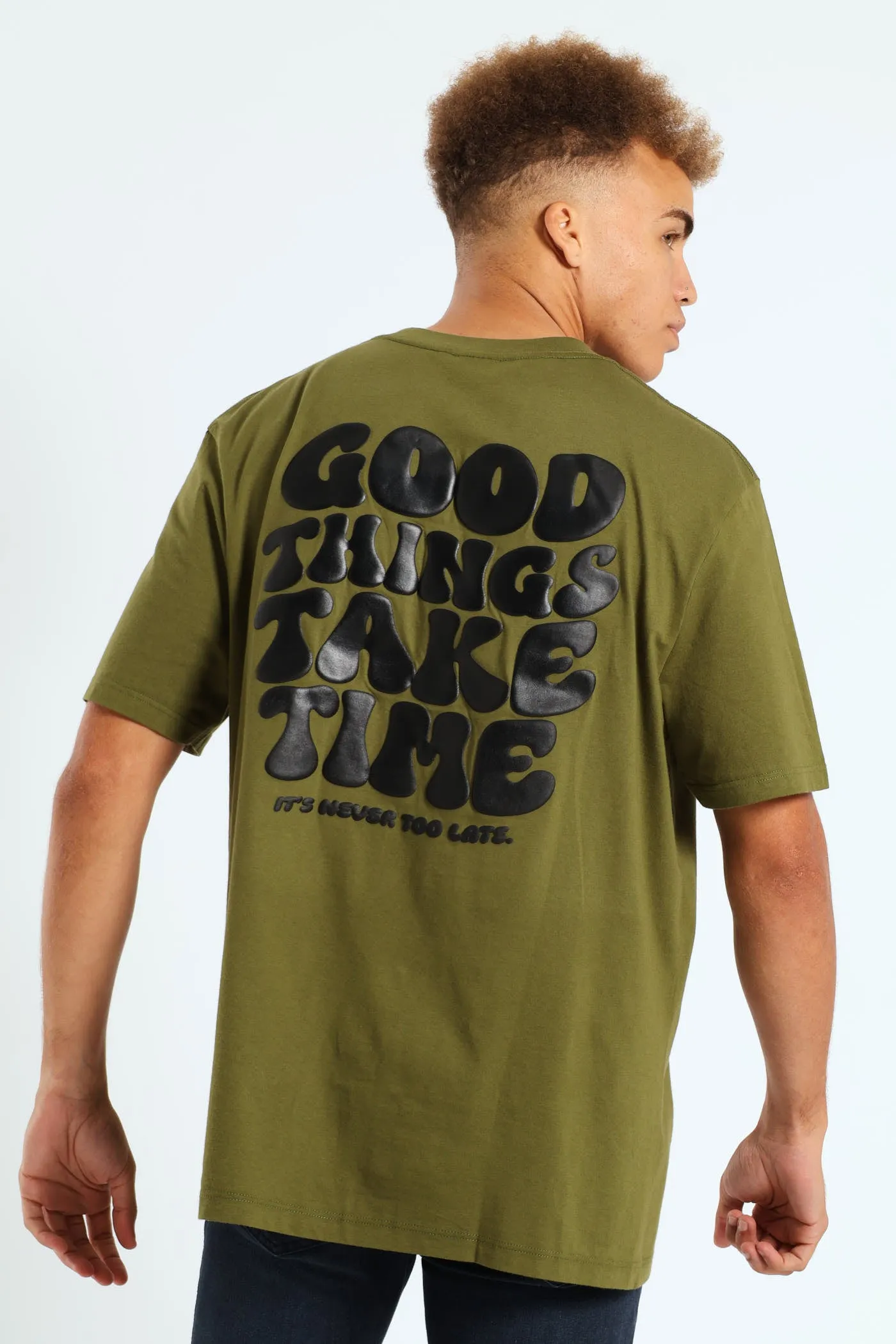 Good Things Print Tee - Light Fatigue