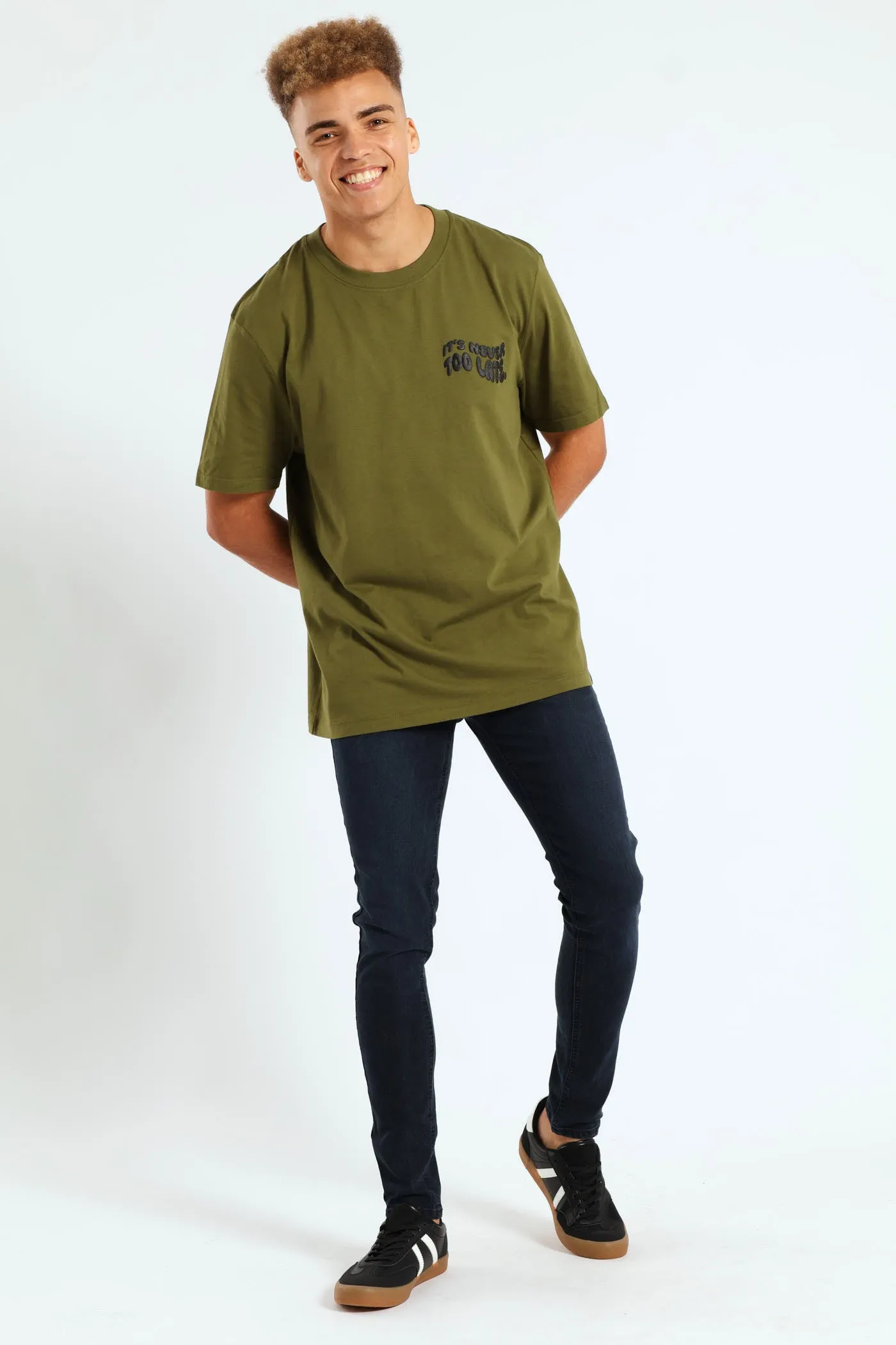 Good Things Print Tee - Light Fatigue