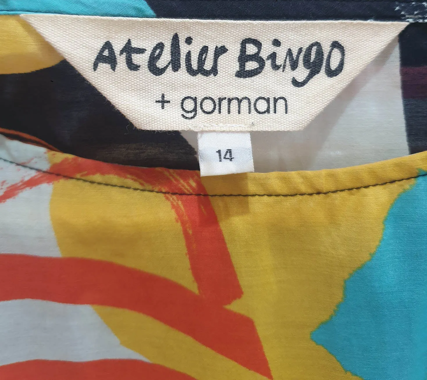 Gorman   Atelier Bingo unique print top size 14