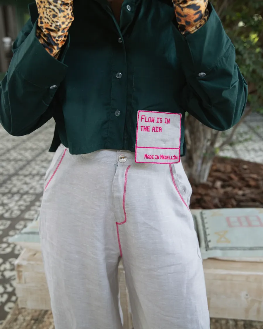 Gray Flow Is In The Air Linen Pants