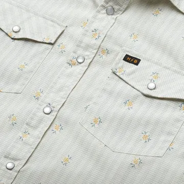 Grid Floral Snapshirt