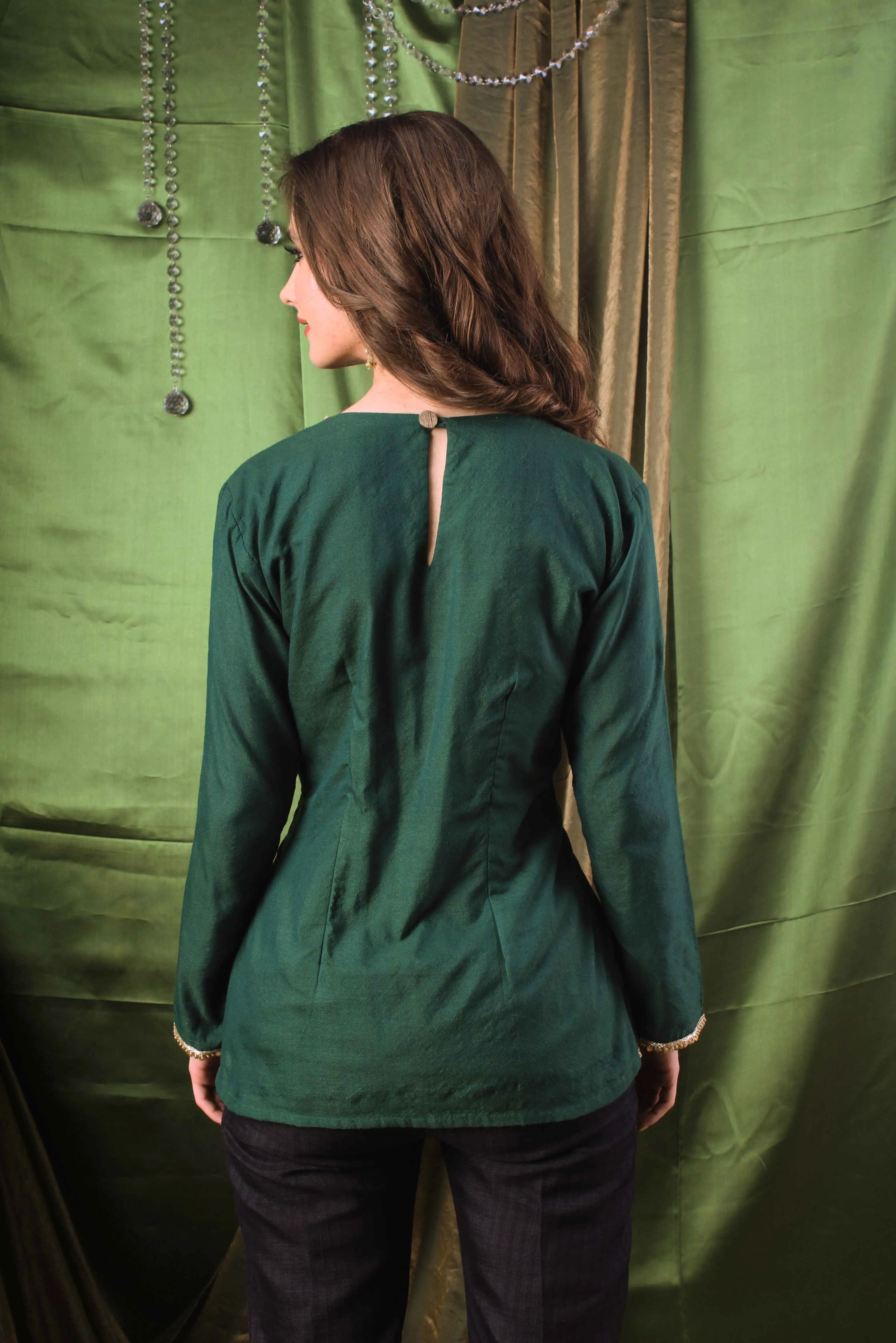 Handwoven Emerald and Onyx Co-ord Set
