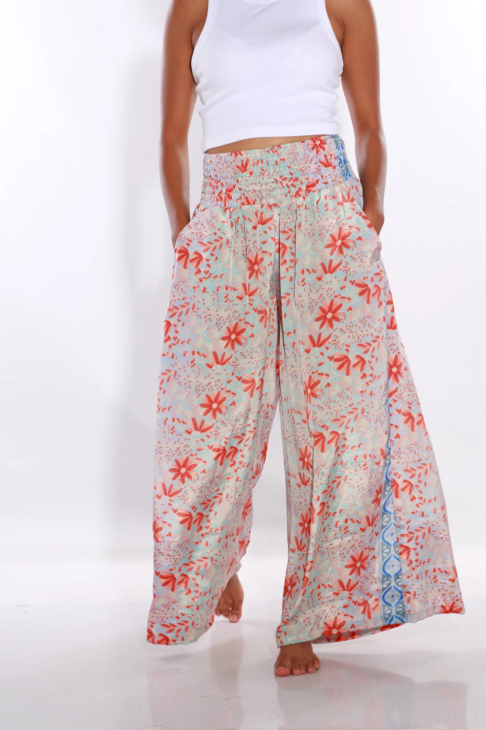 Happy Pants wide leg Boho palazzo pants -  cherry blossom